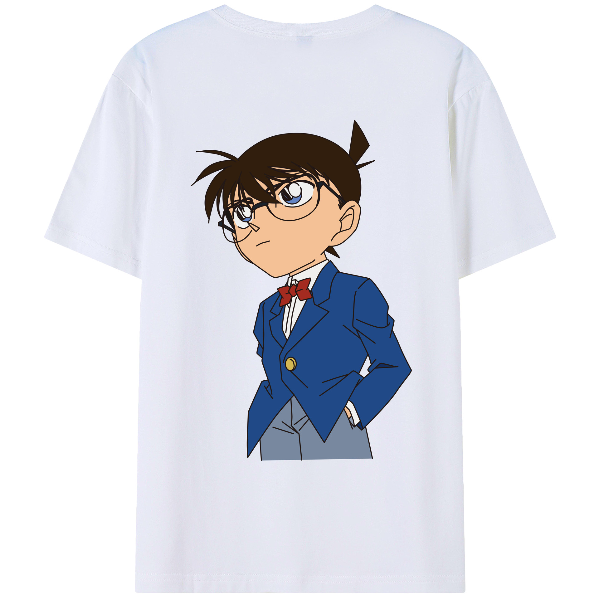 （画像用） 名探偵コナン 江戸川 コナン Detective Conan Conan Edogawa レディース半袖Tシャツ(バックプリント)