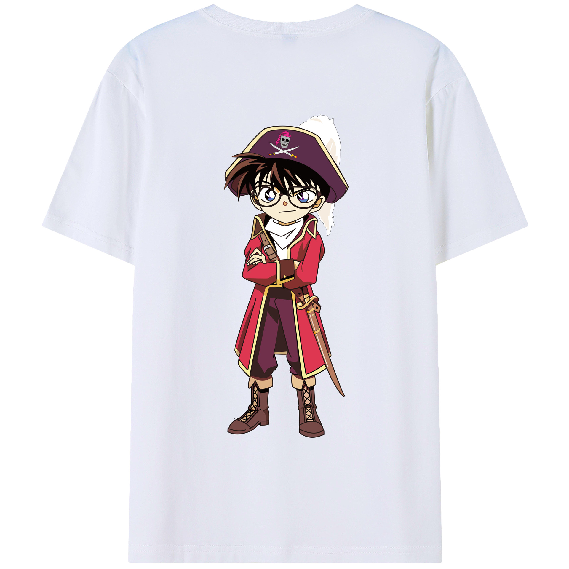 （画像用） 名探偵コナン 江戸川 コナン Detective Conan Conan Edogawa レディース半袖Tシャツ(バックプリント)