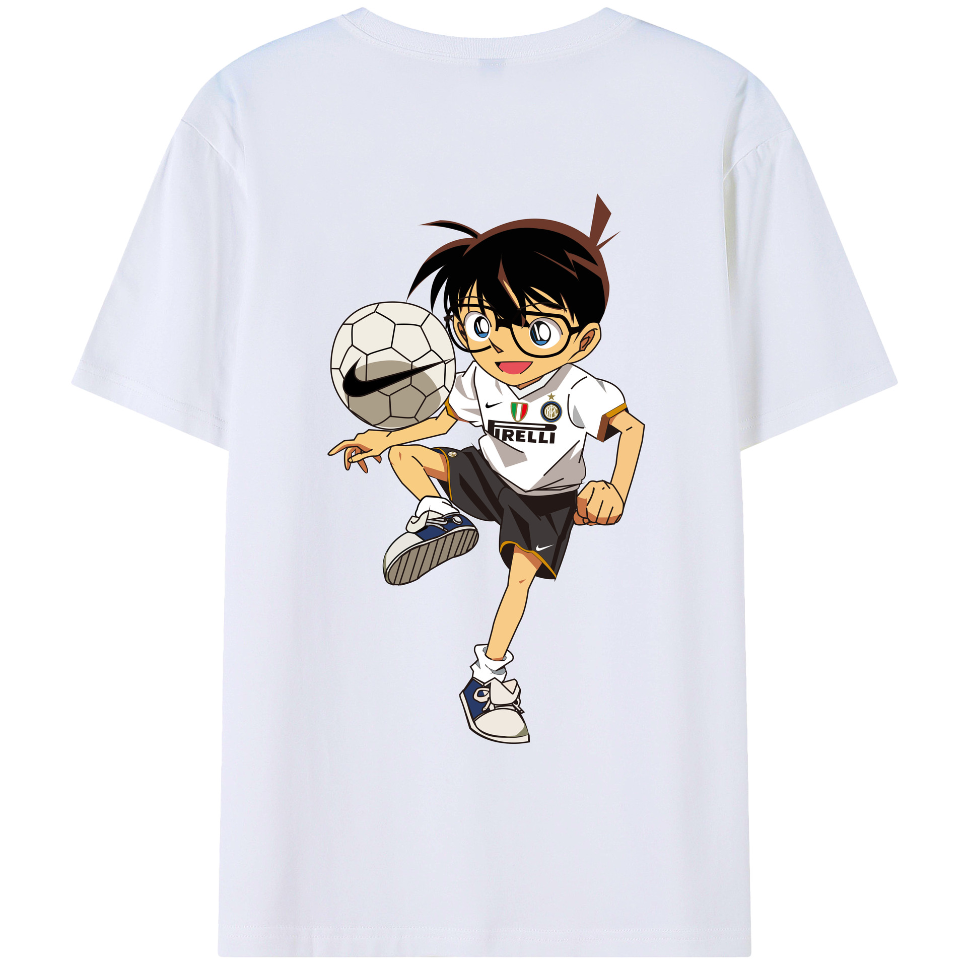 （画像用） 名探偵コナン 江戸川 コナン Detective Conan Conan Edogawa レディース半袖Tシャツ(バックプリント)