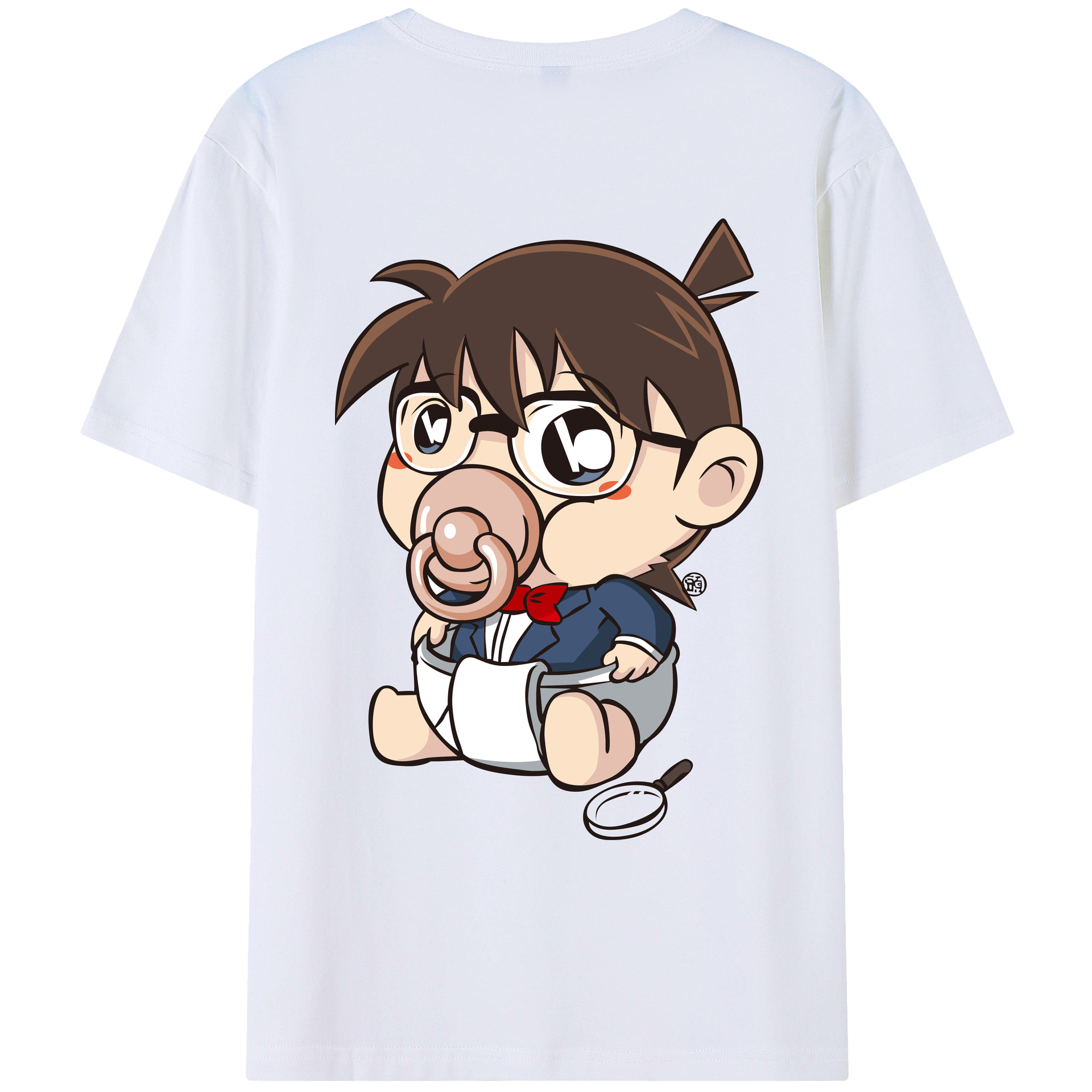 （画像用） 名探偵コナン 江戸川 コナン Detective Conan Conan Edogawa レディース半袖Tシャツ(バックプリント)
