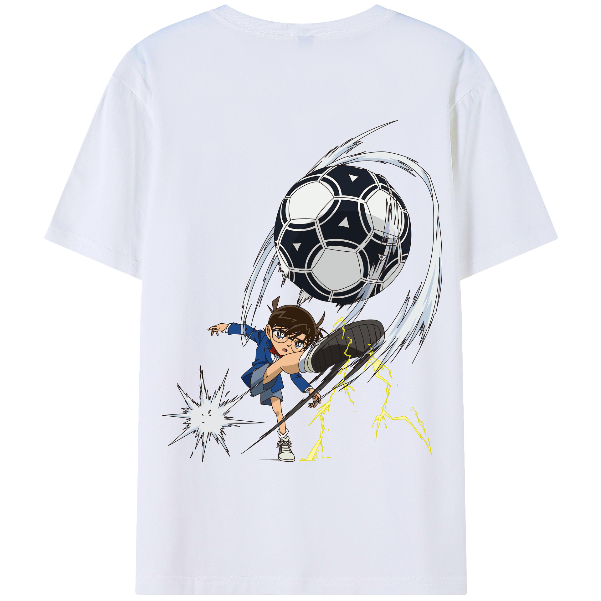 （画像用） 名探偵コナン 江戸川 コナン Detective Conan Conan Edogawa レディース半袖Tシャツ(バックプリント)