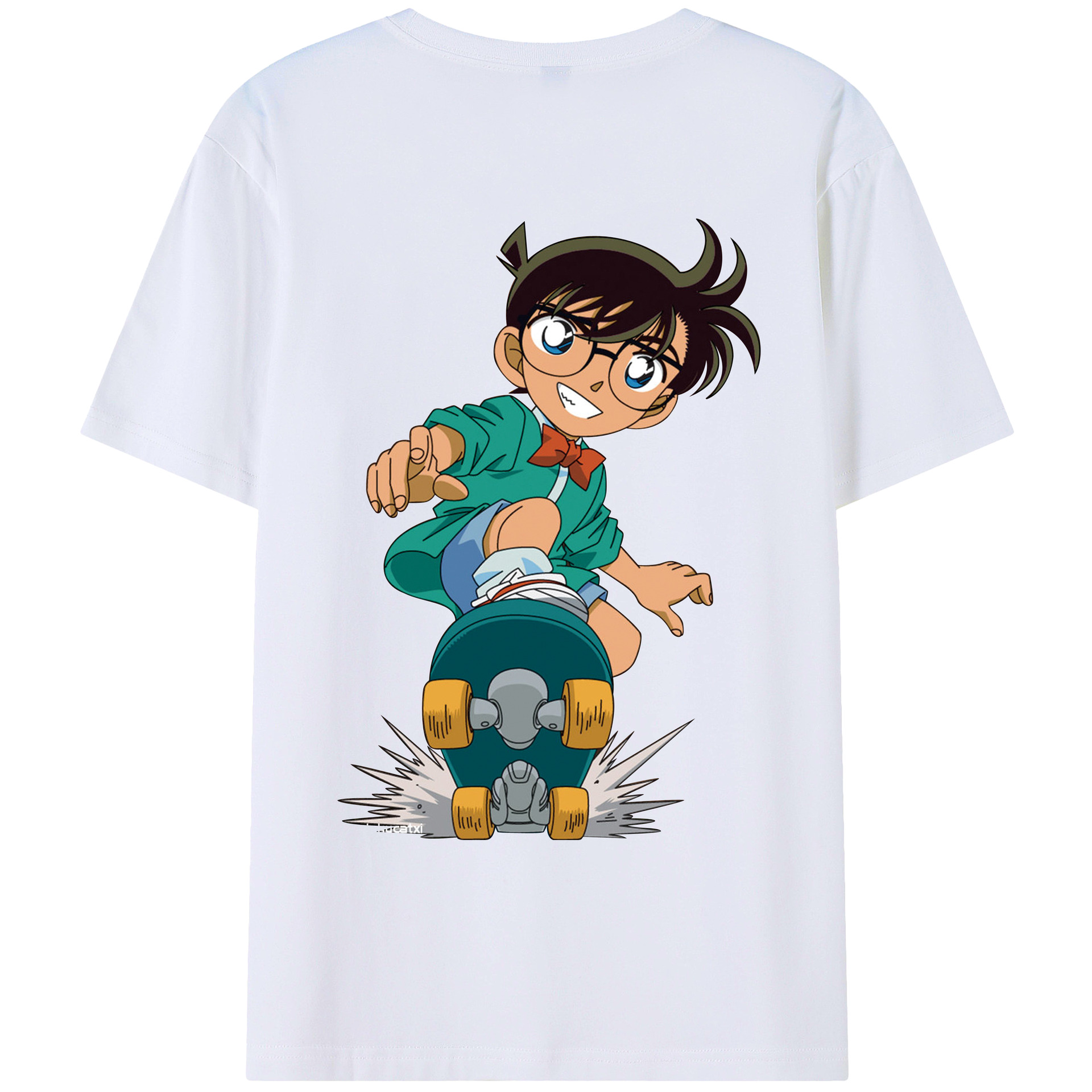 （画像用） 名探偵コナン 江戸川 コナン Detective Conan Conan Edogawa レディース半袖Tシャツ(バックプリント)