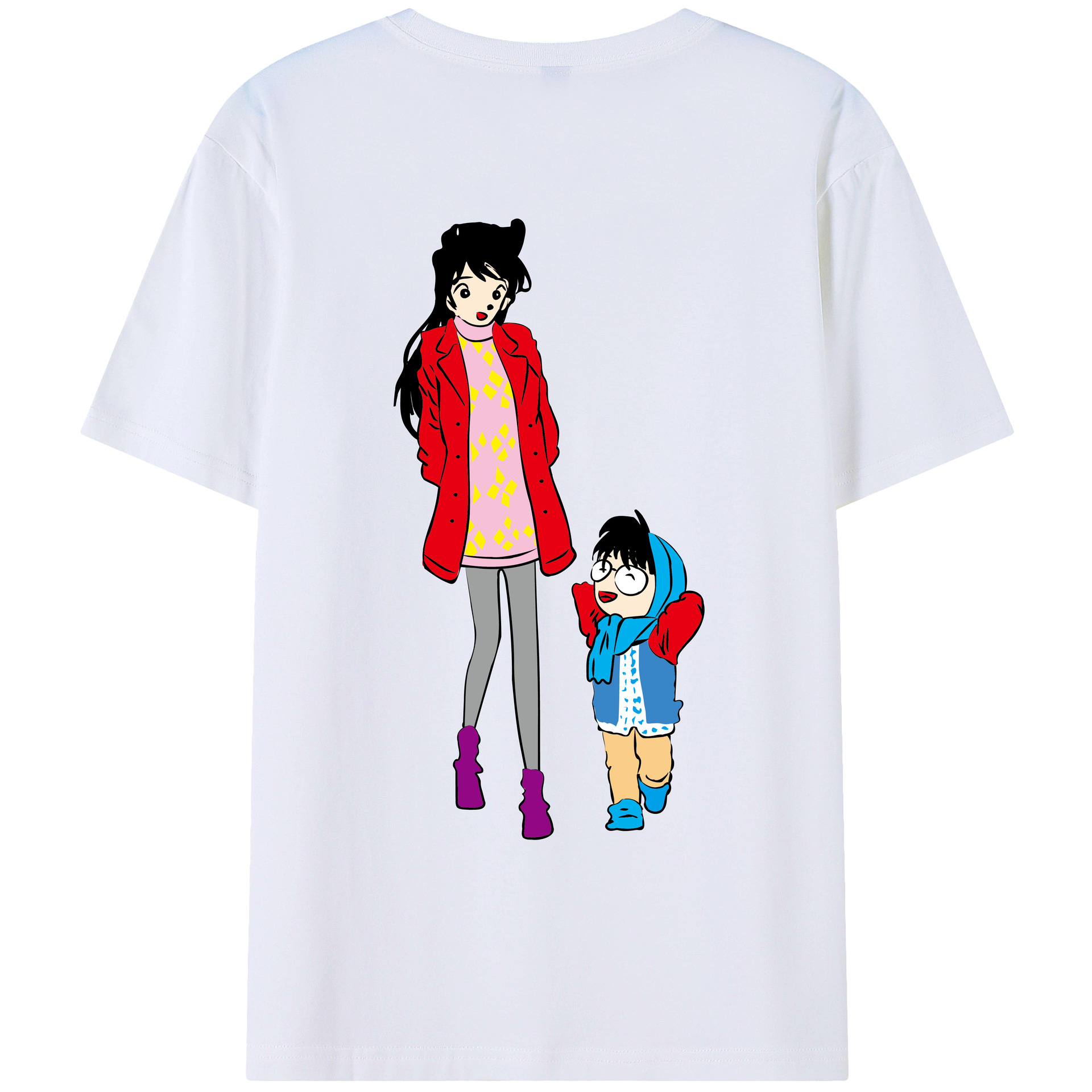 （画像用） 名探偵コナン 江戸川 コナン Detective Conan Conan Edogawa レディース半袖Tシャツ(バックプリント)