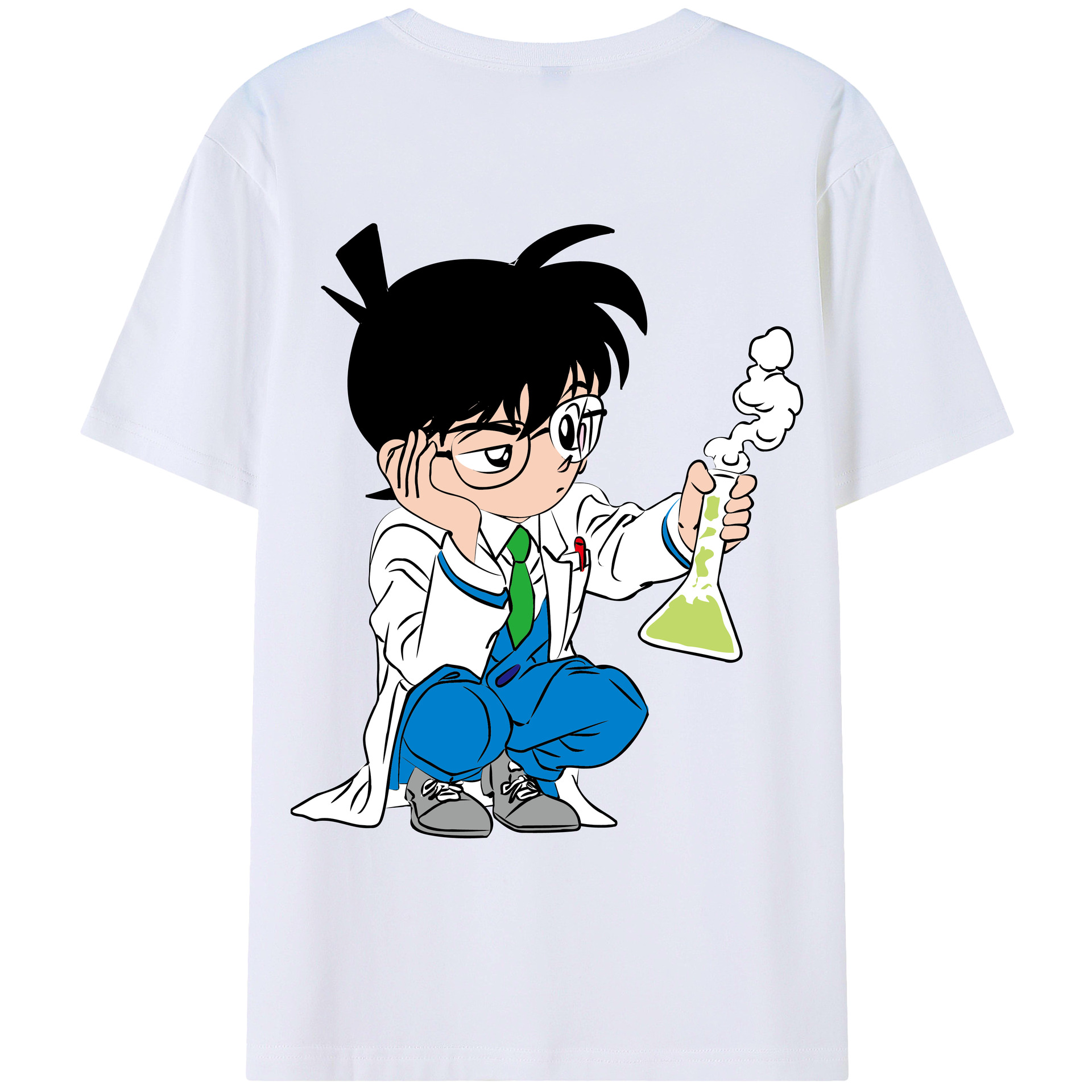 （画像用） 名探偵コナン 江戸川 コナン Detective Conan Conan Edogawa レディース半袖Tシャツ(バックプリント)