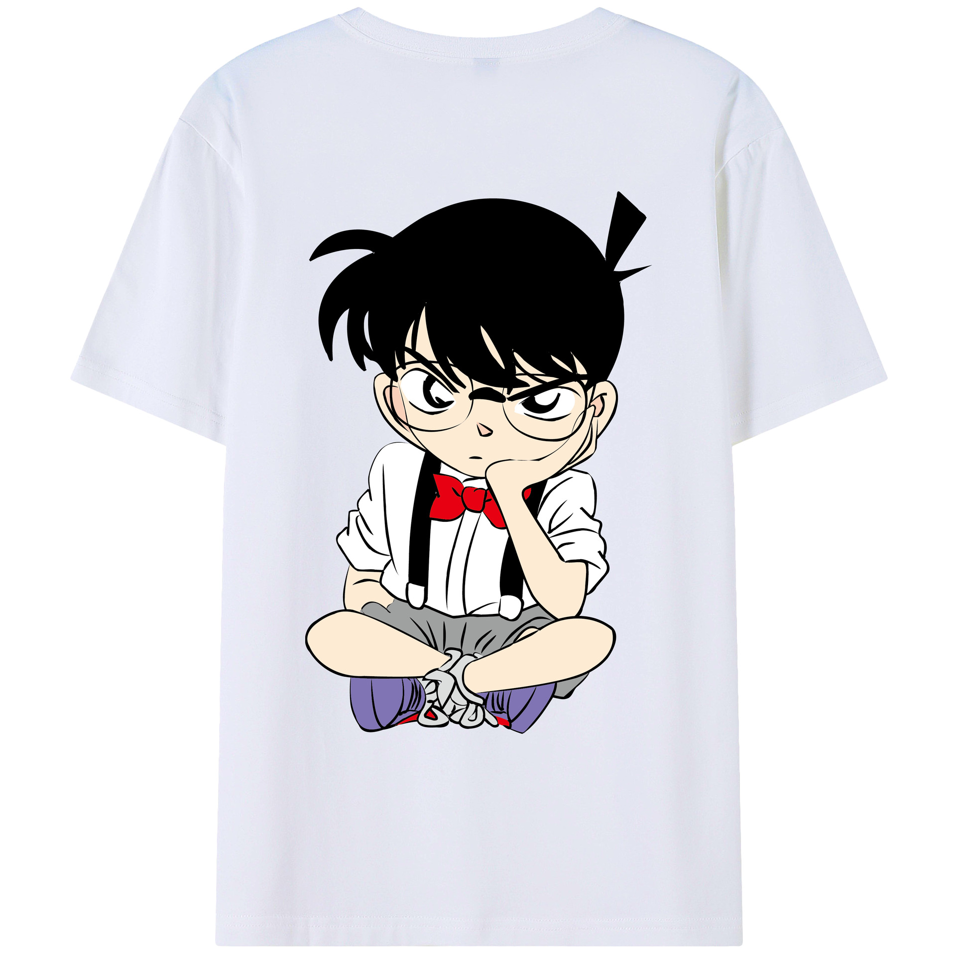 （画像用） 名探偵コナン 江戸川 コナン Detective Conan Conan Edogawa レディース半袖Tシャツ(バックプリント)