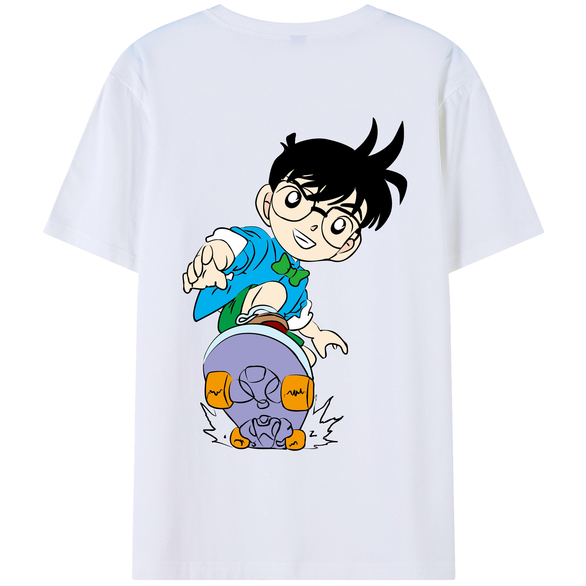 （画像用） 名探偵コナン 江戸川 コナン Detective Conan Conan Edogawa レディース半袖Tシャツ(バックプリント)