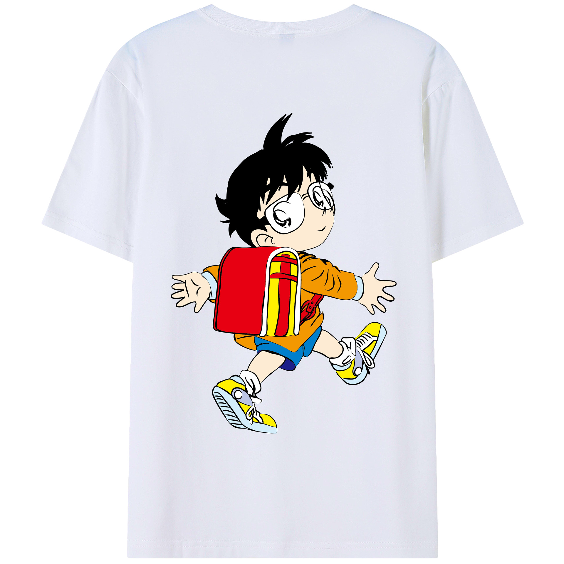 （画像用） 名探偵コナン 江戸川 コナン Detective Conan Conan Edogawa レディース半袖Tシャツ(バックプリント)