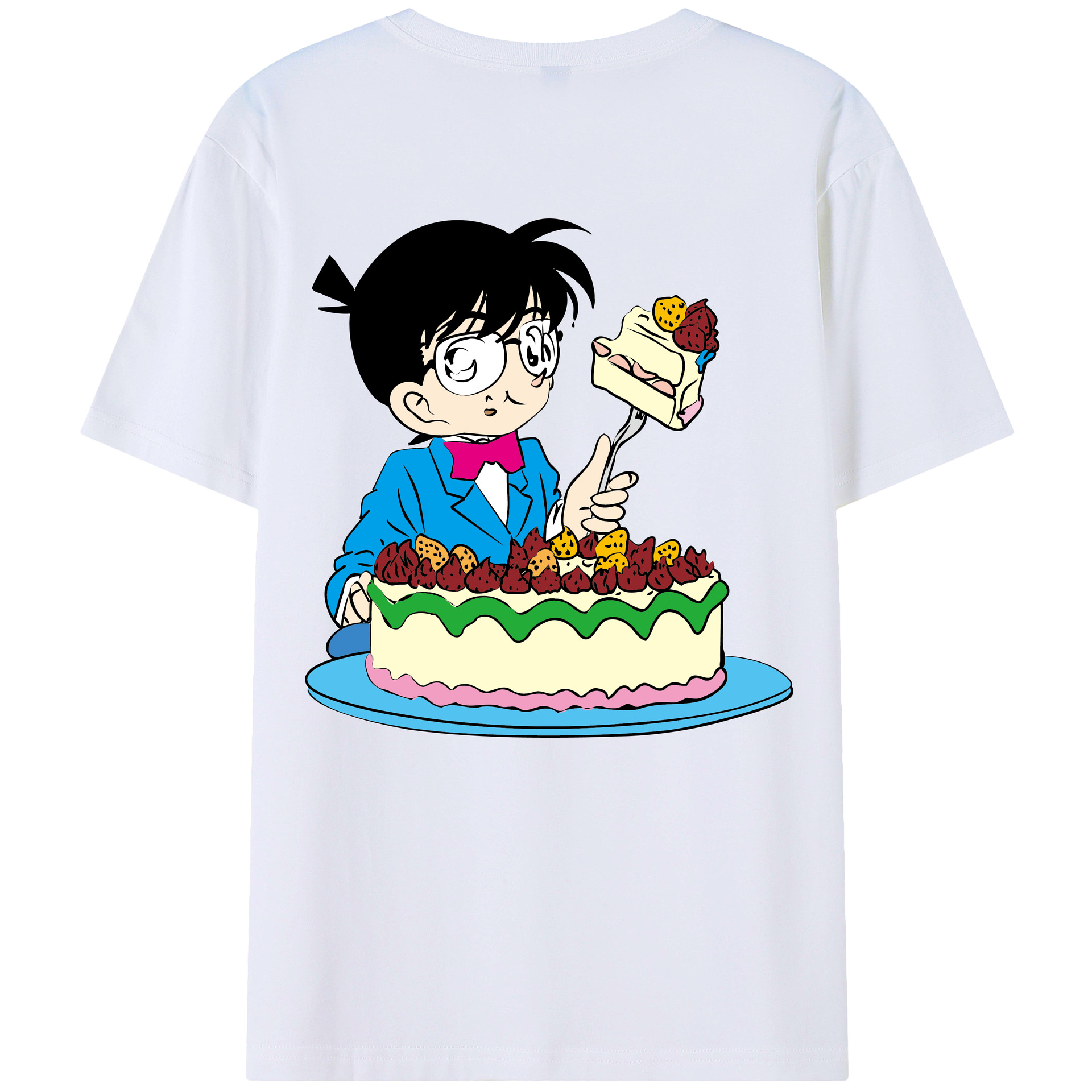 （画像用） 名探偵コナン 江戸川 コナン Detective Conan Conan Edogawa レディース半袖Tシャツ(バックプリント)