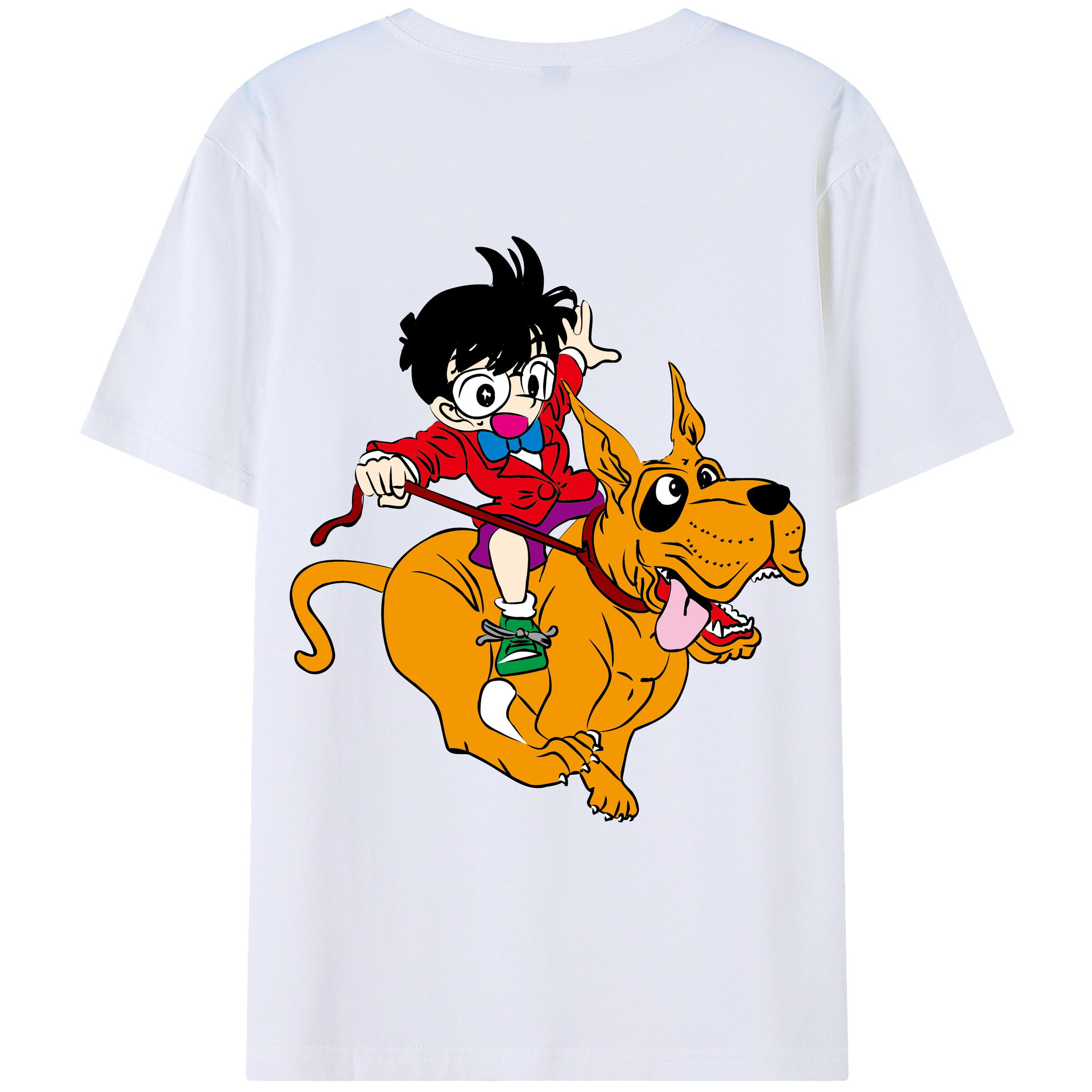 （画像用） 名探偵コナン 江戸川 コナン Detective Conan Conan Edogawa レディース半袖Tシャツ(バックプリント)