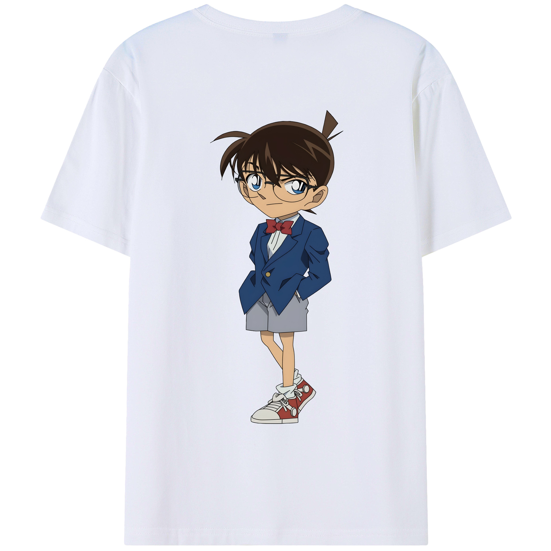（画像用） 名探偵コナン 江戸川 コナン Detective Conan Conan Edogawa レディース半袖Tシャツ(バックプリント)