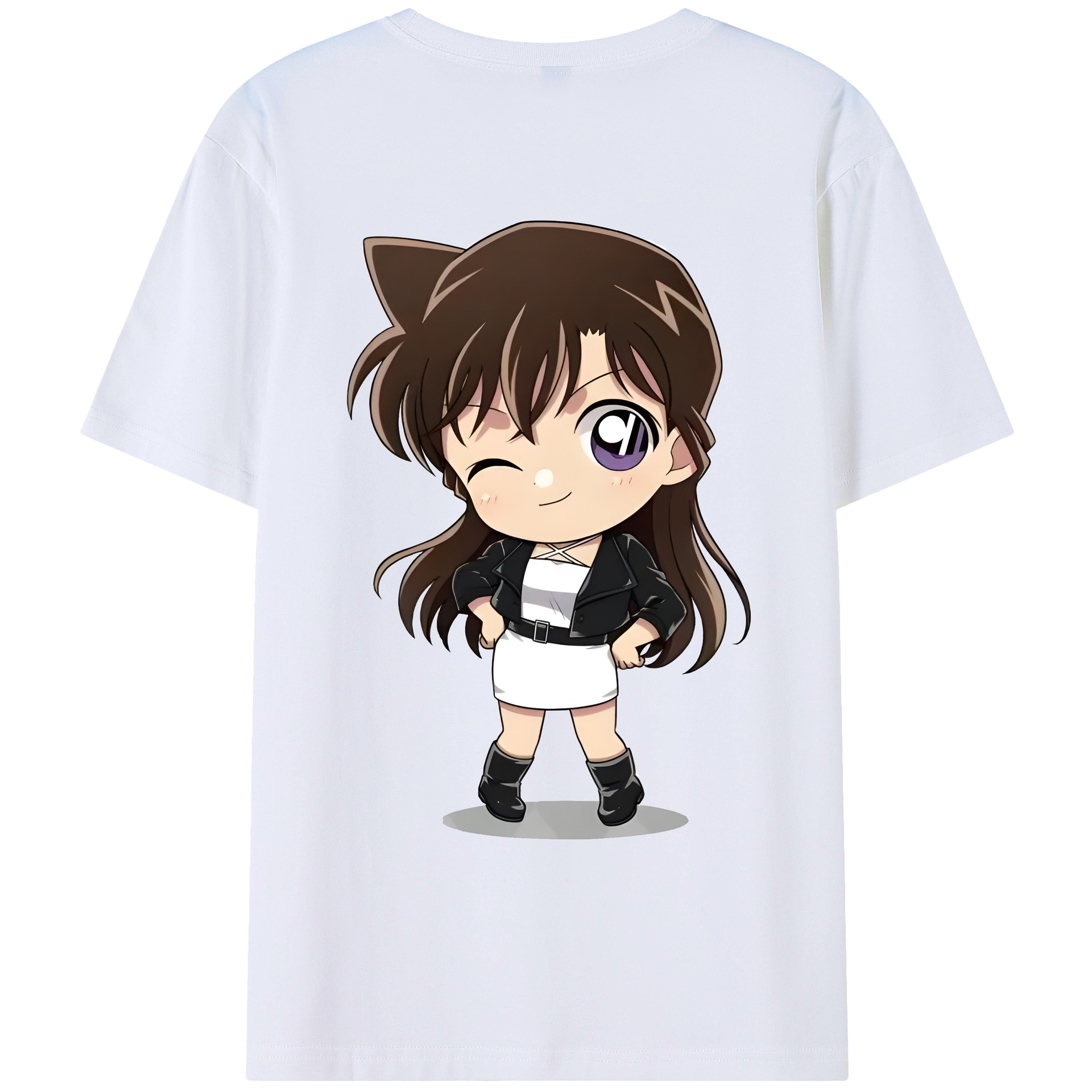 （画像用） 名探偵コナン 毛利 蘭 もうり らん、モーリ ラン Detective Conan Rachel Moore レディース半袖Tシャツ(バックプリント)