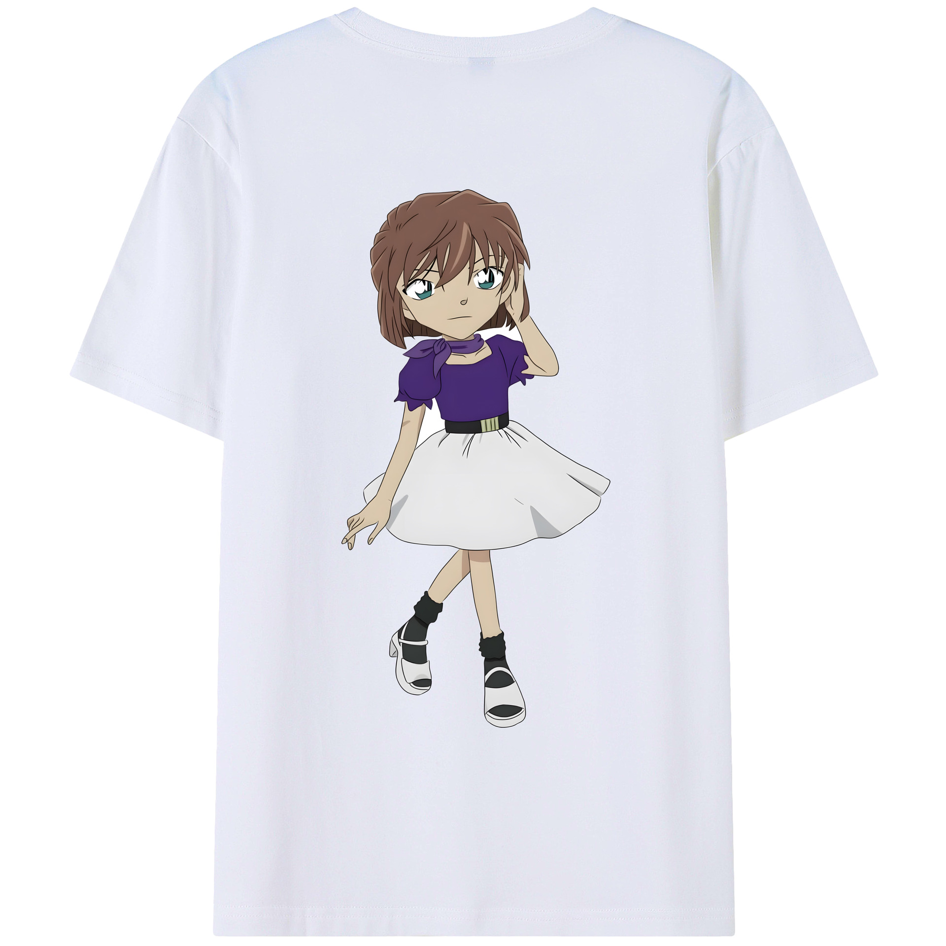 （画像用） 名探偵コナン 灰原 哀 はいばら あい Detective Conan Anita Hailey、Vi Graythorn Haibara Ai レディース半袖Tシャツ(バックプリント)