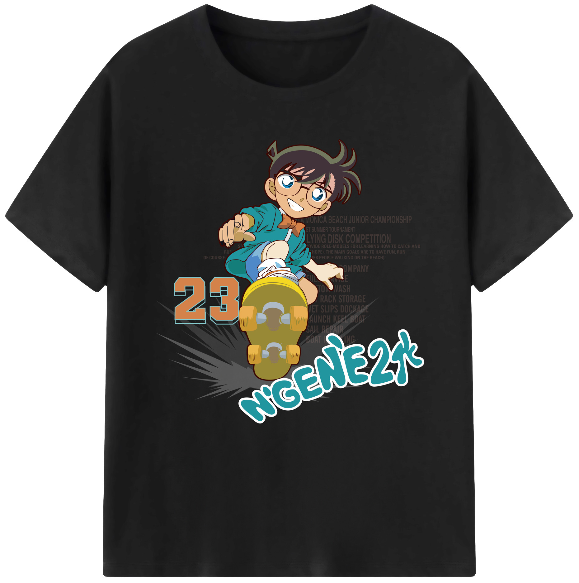 （画像用） 名探偵コナン 江戸川 コナン Detective Conan Conan Edogawa レディースカジュアルプリントTシャツ（綿100％）