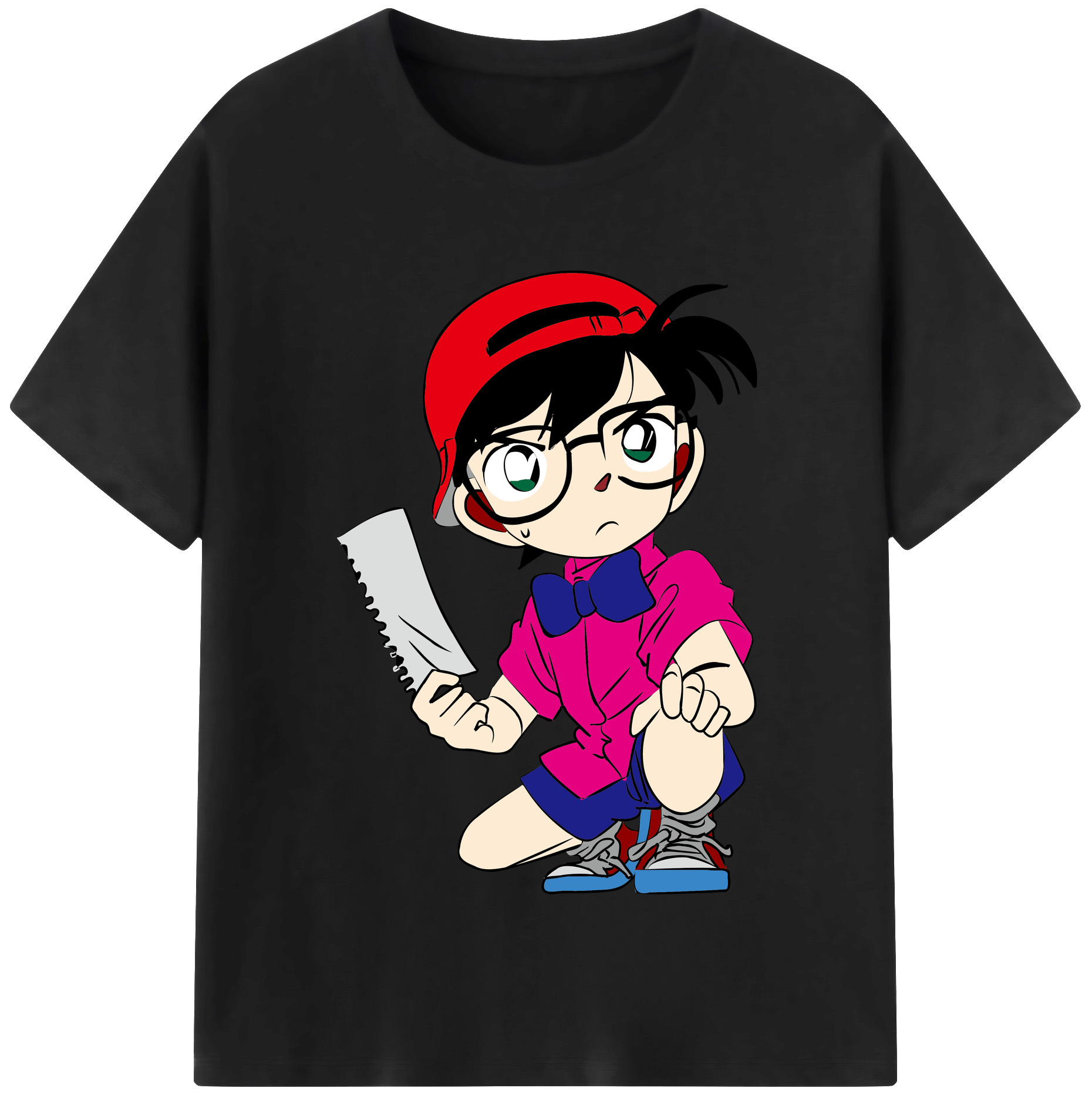 （画像用） 名探偵コナン 江戸川 コナン Detective Conan Conan Edogawa レディースカジュアルプリントTシャツ（綿100％）