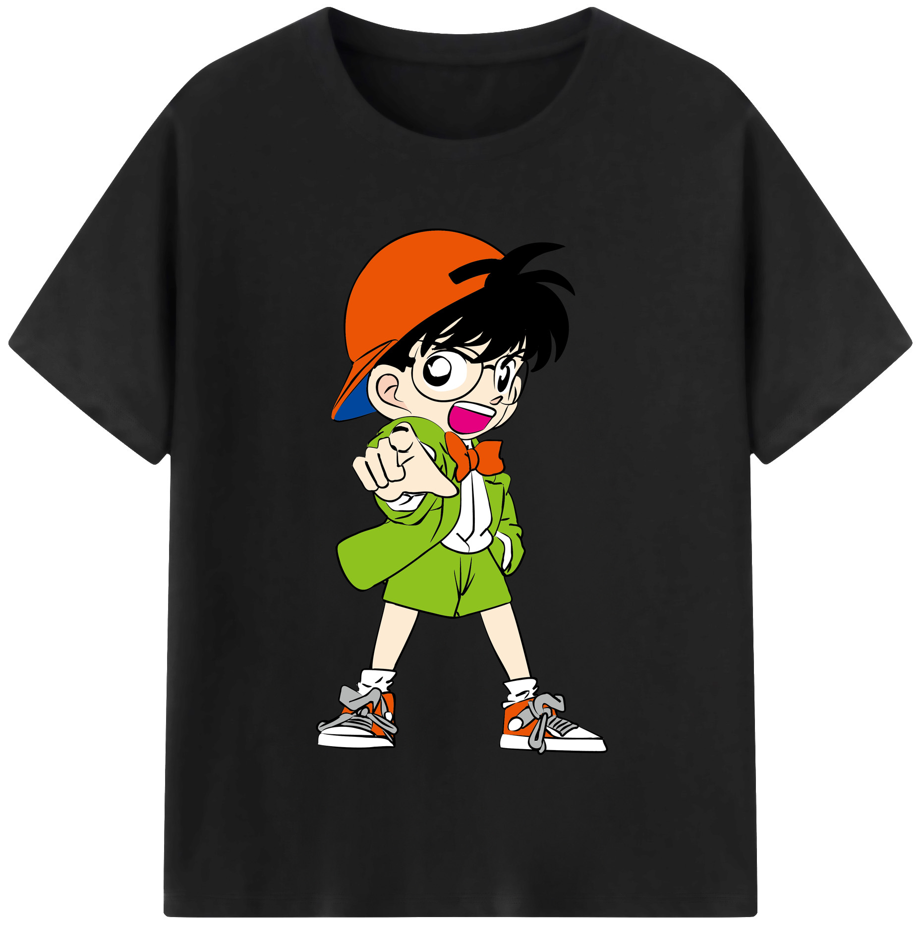 （画像用） 名探偵コナン 江戸川 コナン Detective Conan Conan Edogawa レディースカジュアルプリントTシャツ（綿100％）