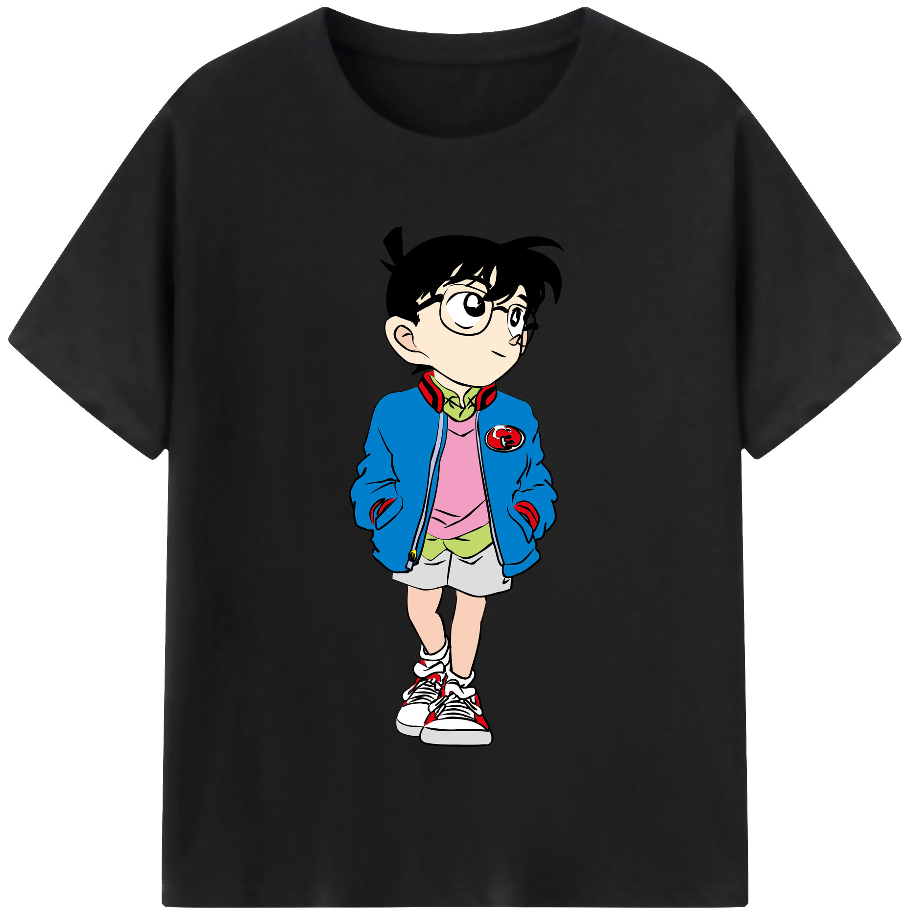 （画像用） 名探偵コナン 江戸川 コナン Detective Conan Conan Edogawa レディースカジュアルプリントTシャツ（綿100％）