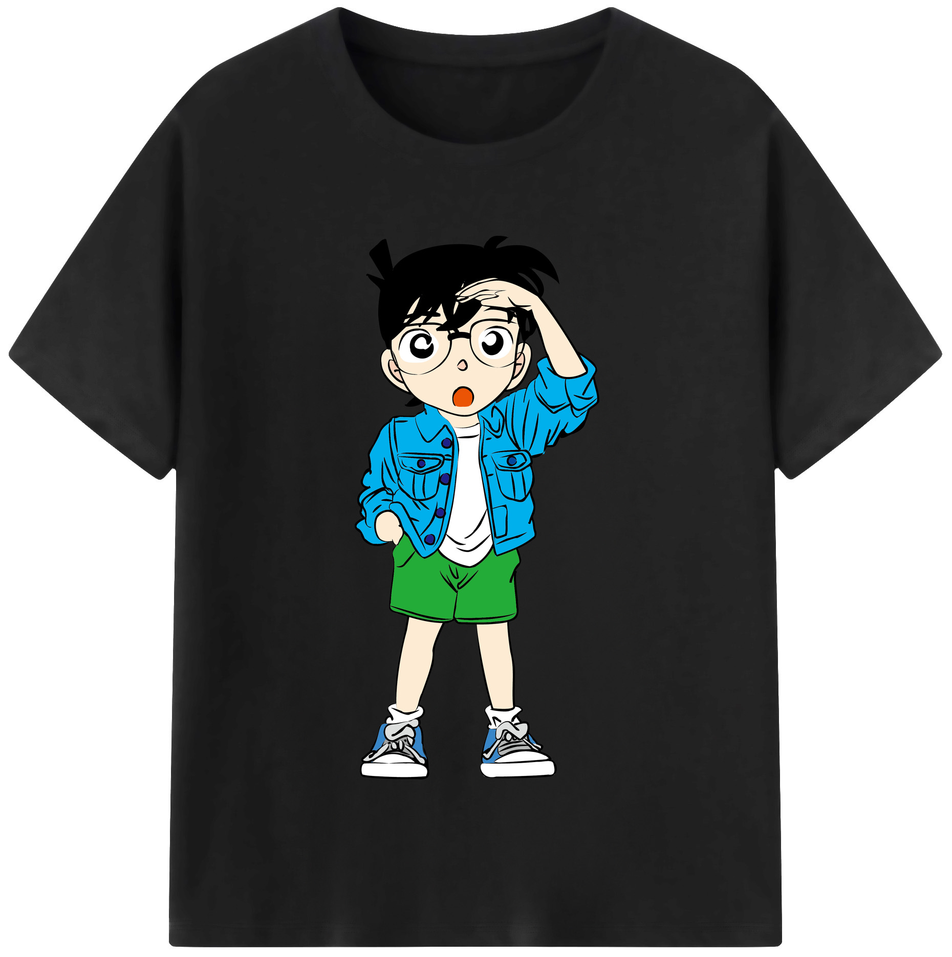 （画像用） 名探偵コナン 江戸川 コナン Detective Conan Conan Edogawa レディースカジュアルプリントTシャツ（綿100％）