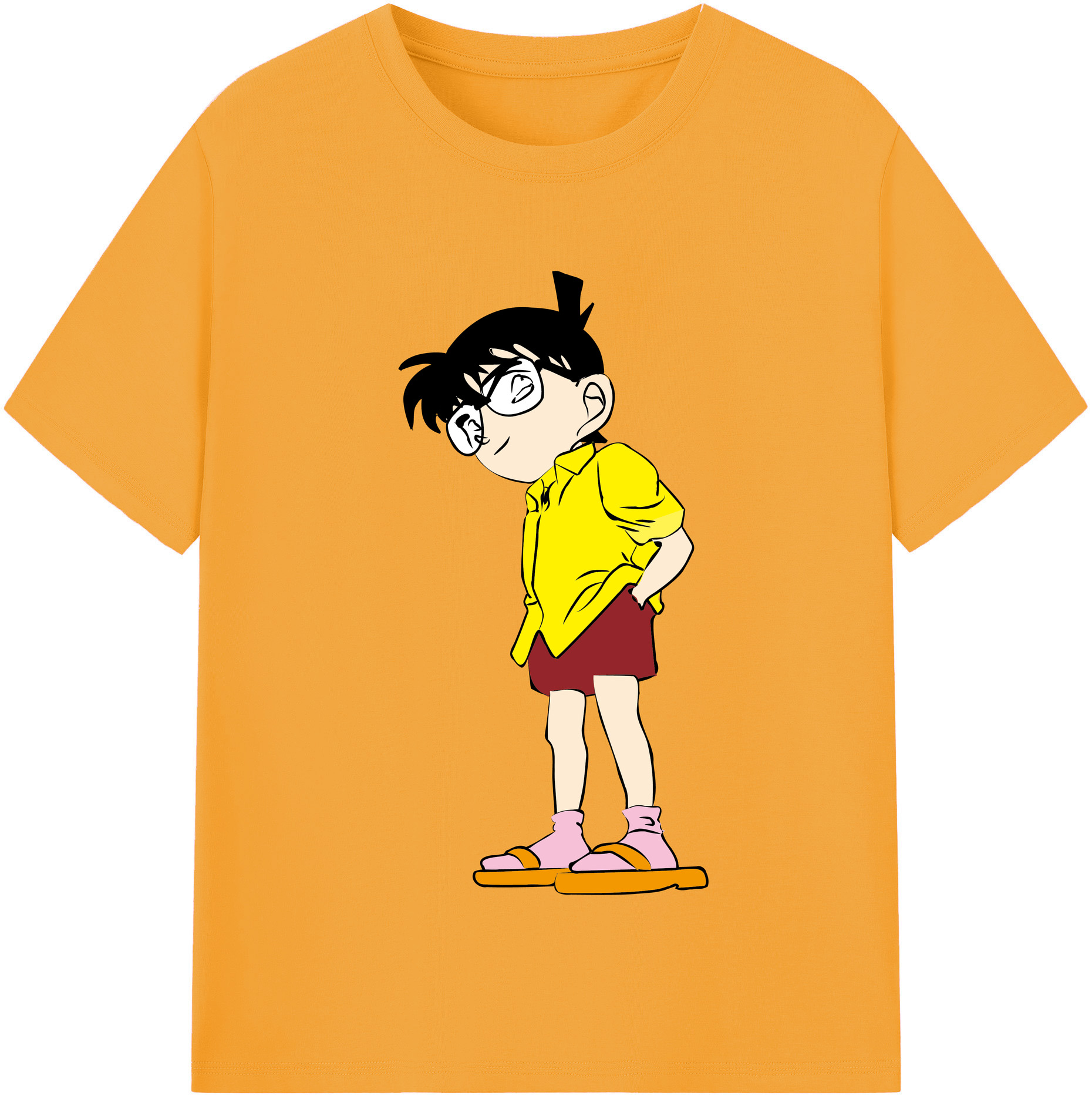 （画像用） 名探偵コナン 江戸川 コナン Detective Conan Conan Edogawa レディースカジュアルプリントTシャツ（綿100％）
