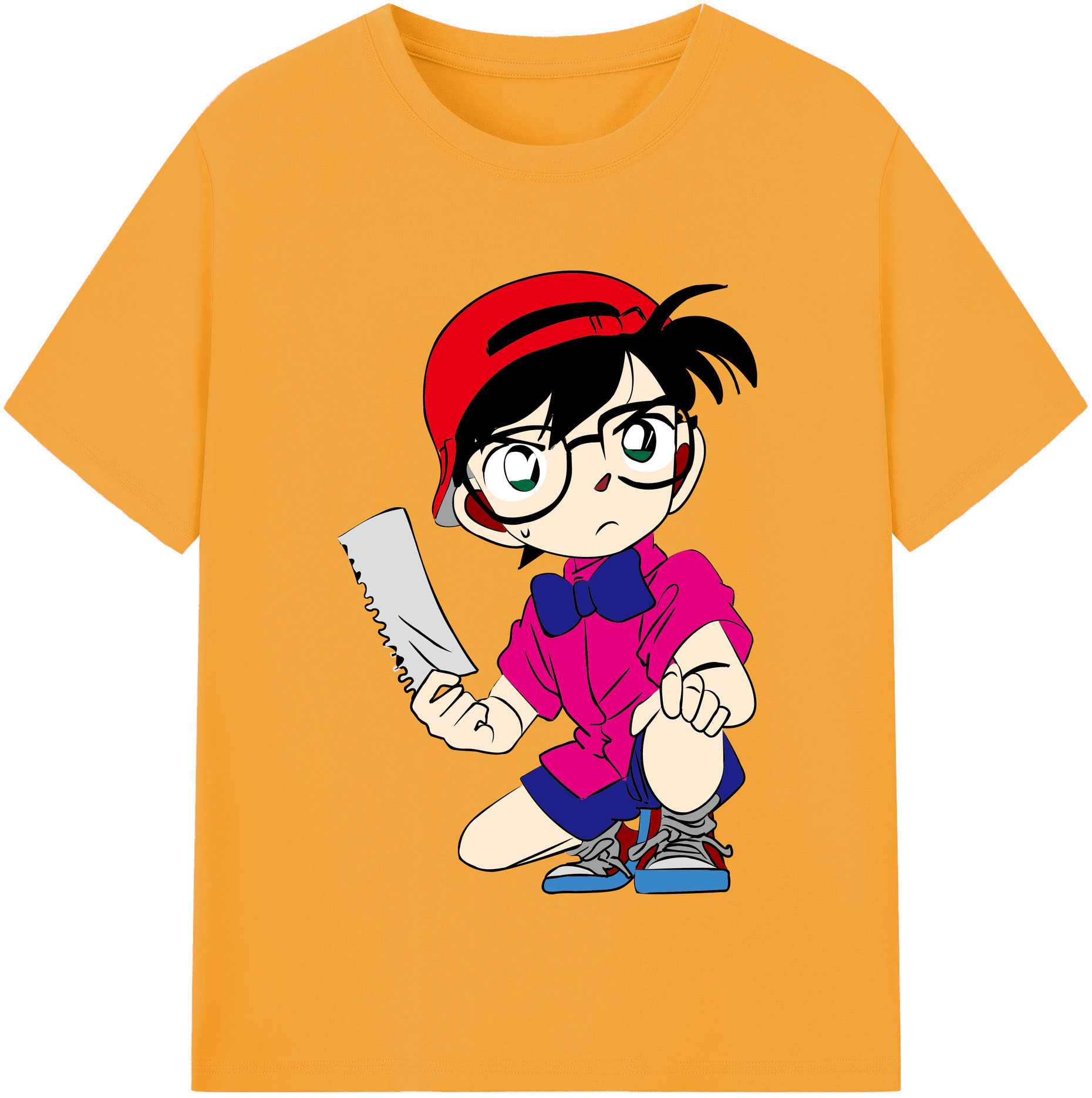 （画像用） 名探偵コナン 江戸川 コナン Detective Conan Conan Edogawa レディースカジュアルプリントTシャツ（綿100％）