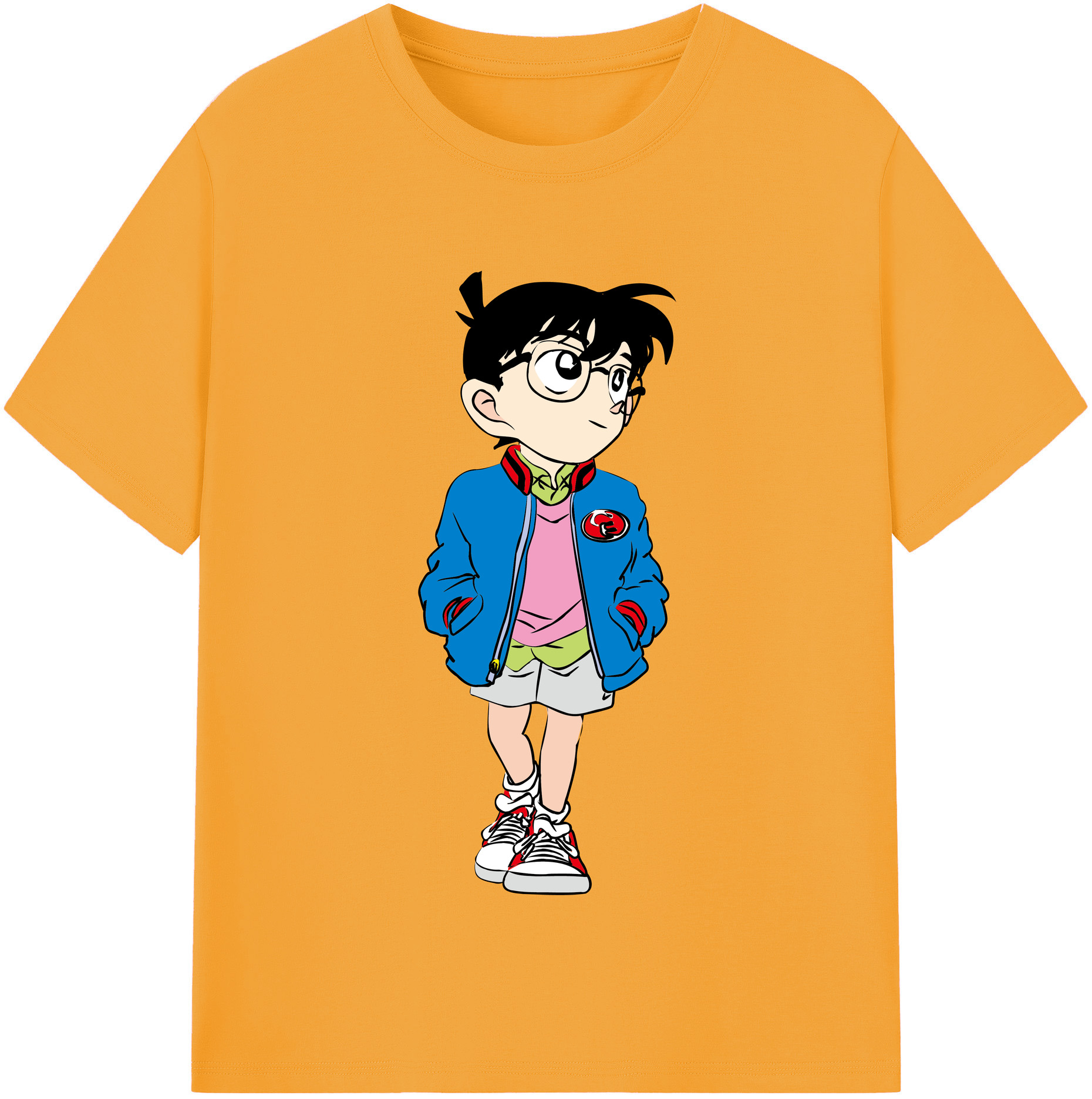 （画像用） 名探偵コナン 江戸川 コナン Detective Conan Conan Edogawa レディースカジュアルプリントTシャツ（綿100％）