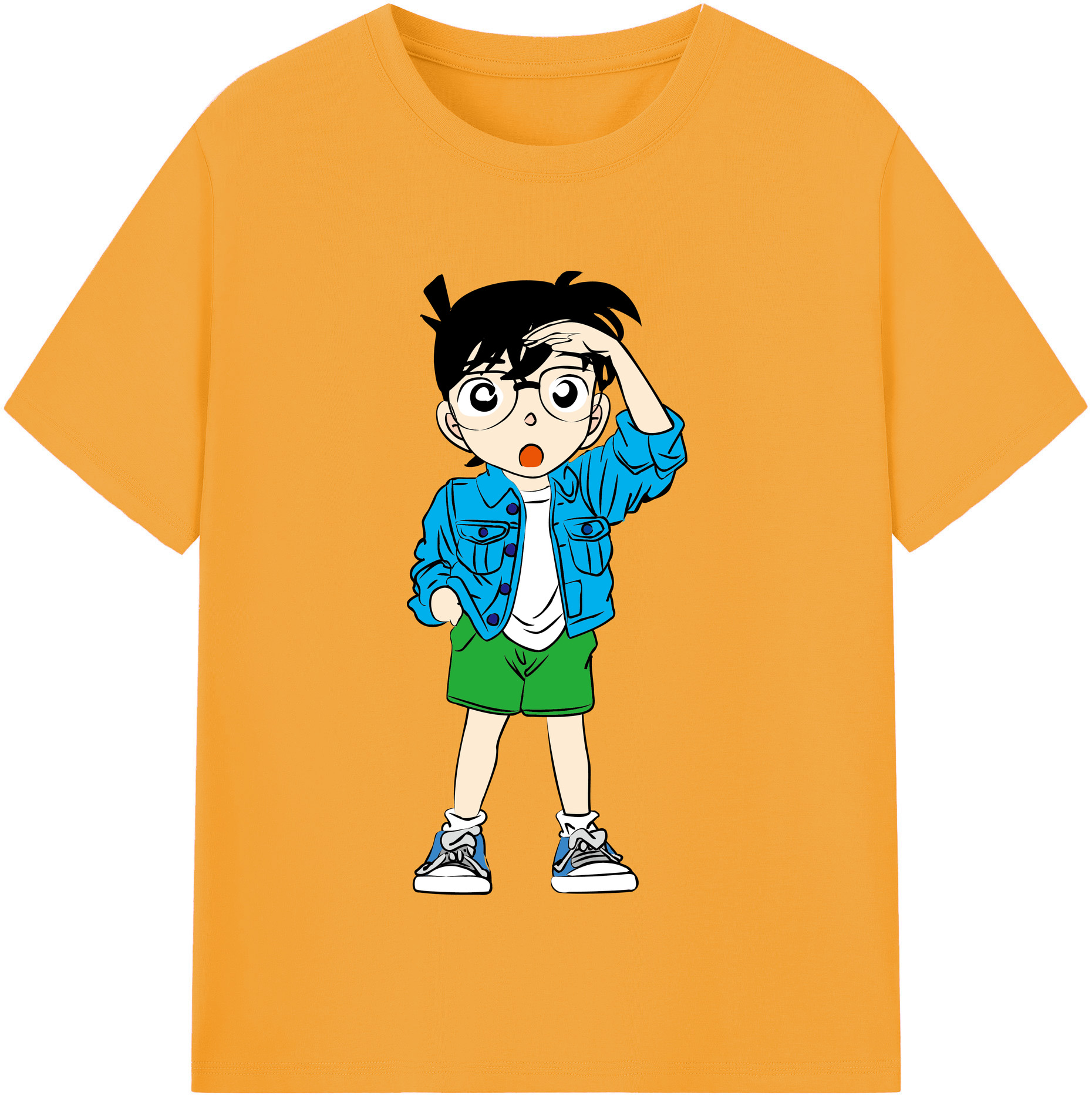 （画像用） 名探偵コナン 江戸川 コナン Detective Conan Conan Edogawa レディースカジュアルプリントTシャツ（綿100％）