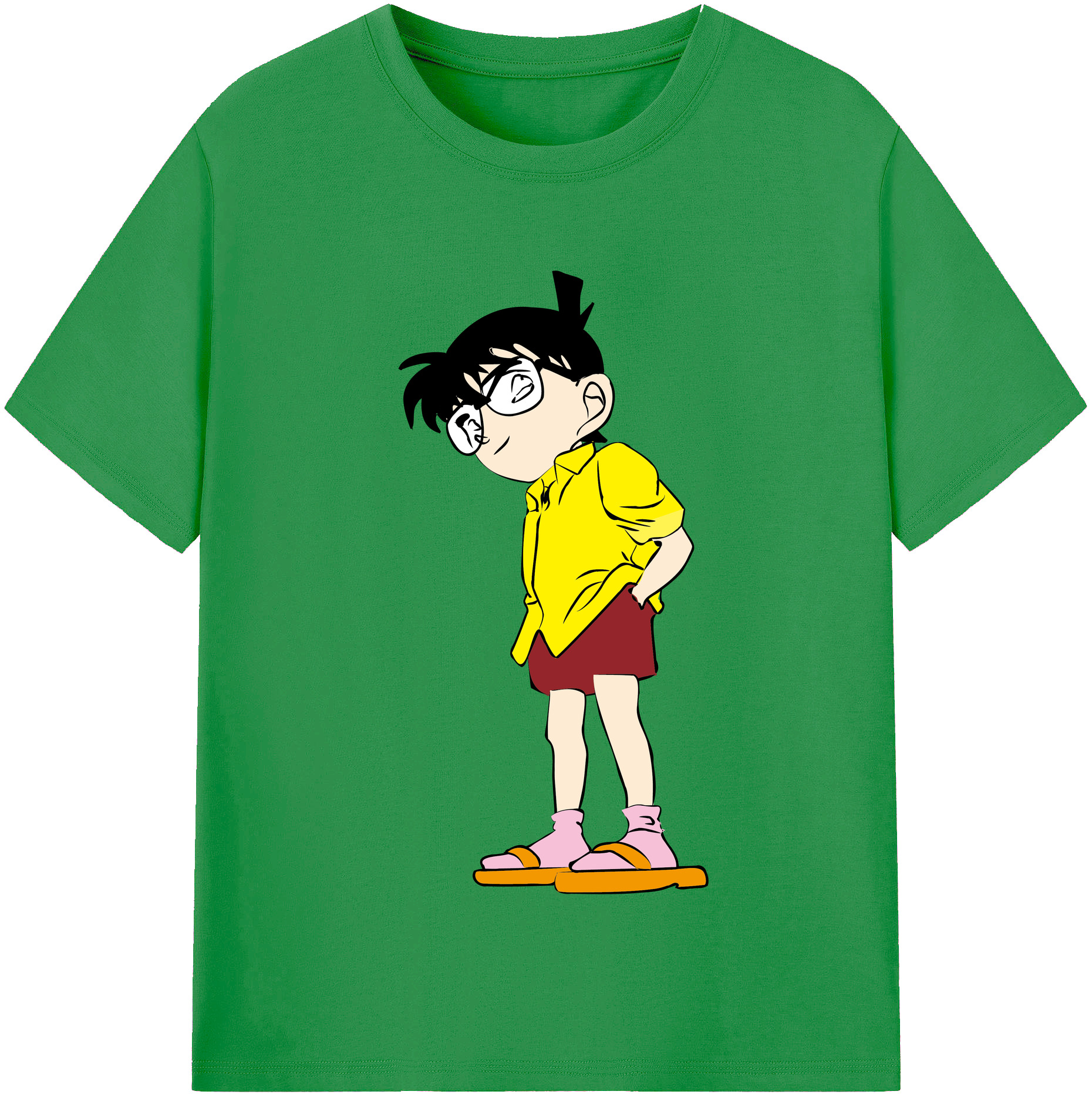 （画像用） 名探偵コナン 江戸川 コナン Detective Conan Conan Edogawa レディースカジュアルプリントTシャツ（綿100％）