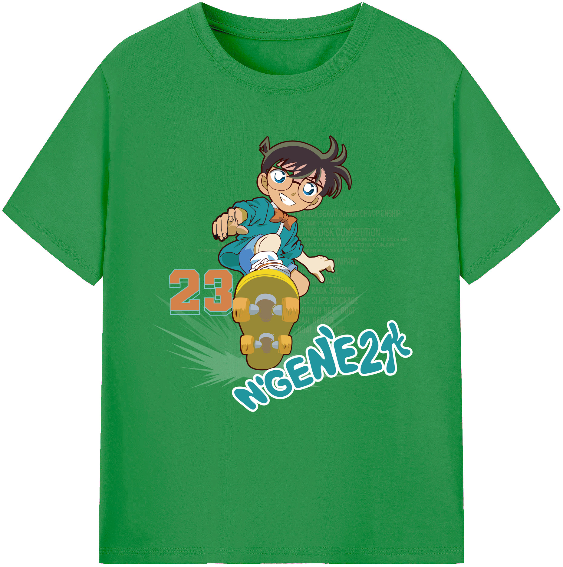 （画像用） 名探偵コナン 江戸川 コナン Detective Conan Conan Edogawa レディースカジュアルプリントTシャツ（綿100％）