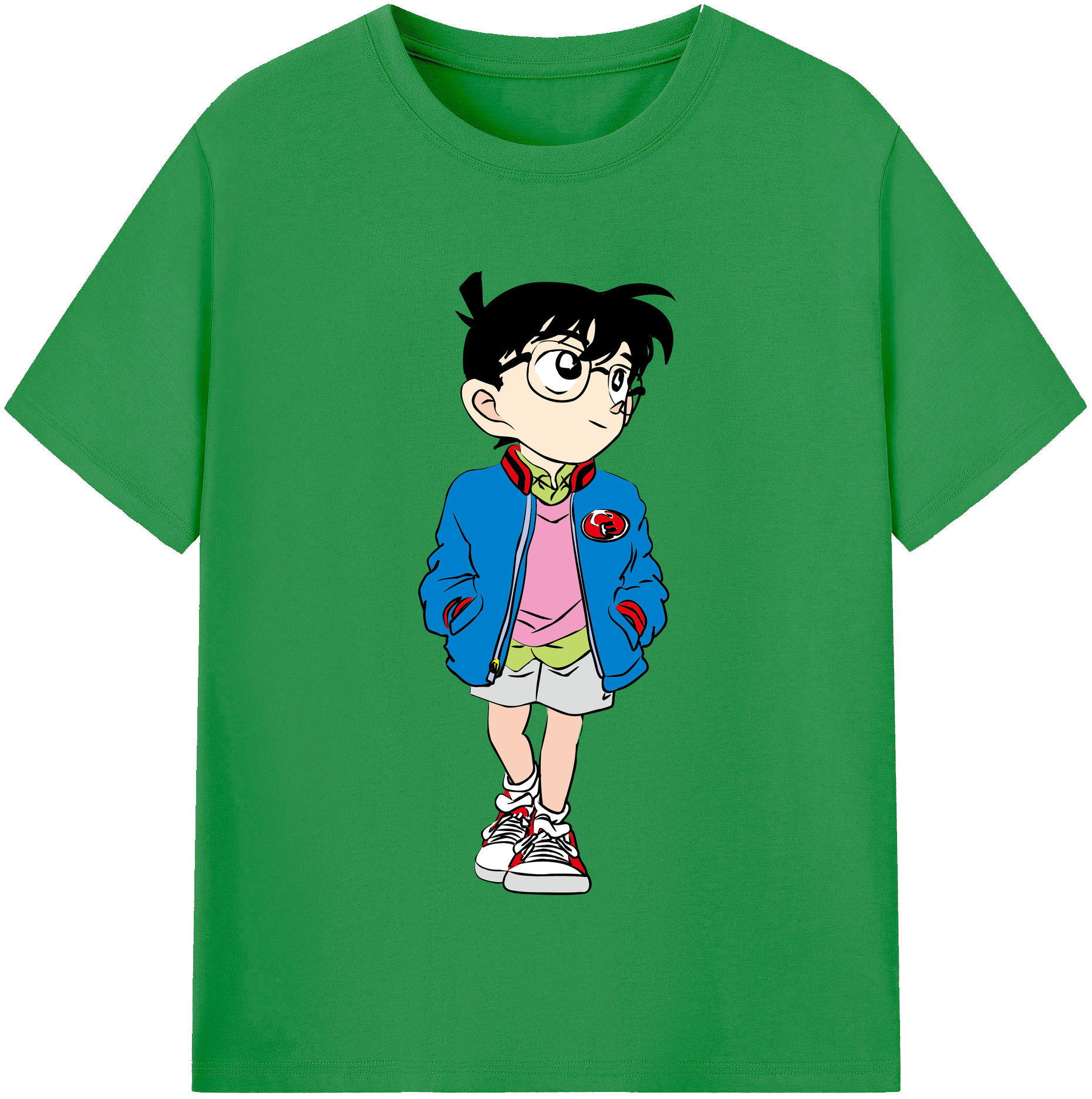 （画像用） 名探偵コナン 江戸川 コナン Detective Conan Conan Edogawa レディースカジュアルプリントTシャツ（綿100％）