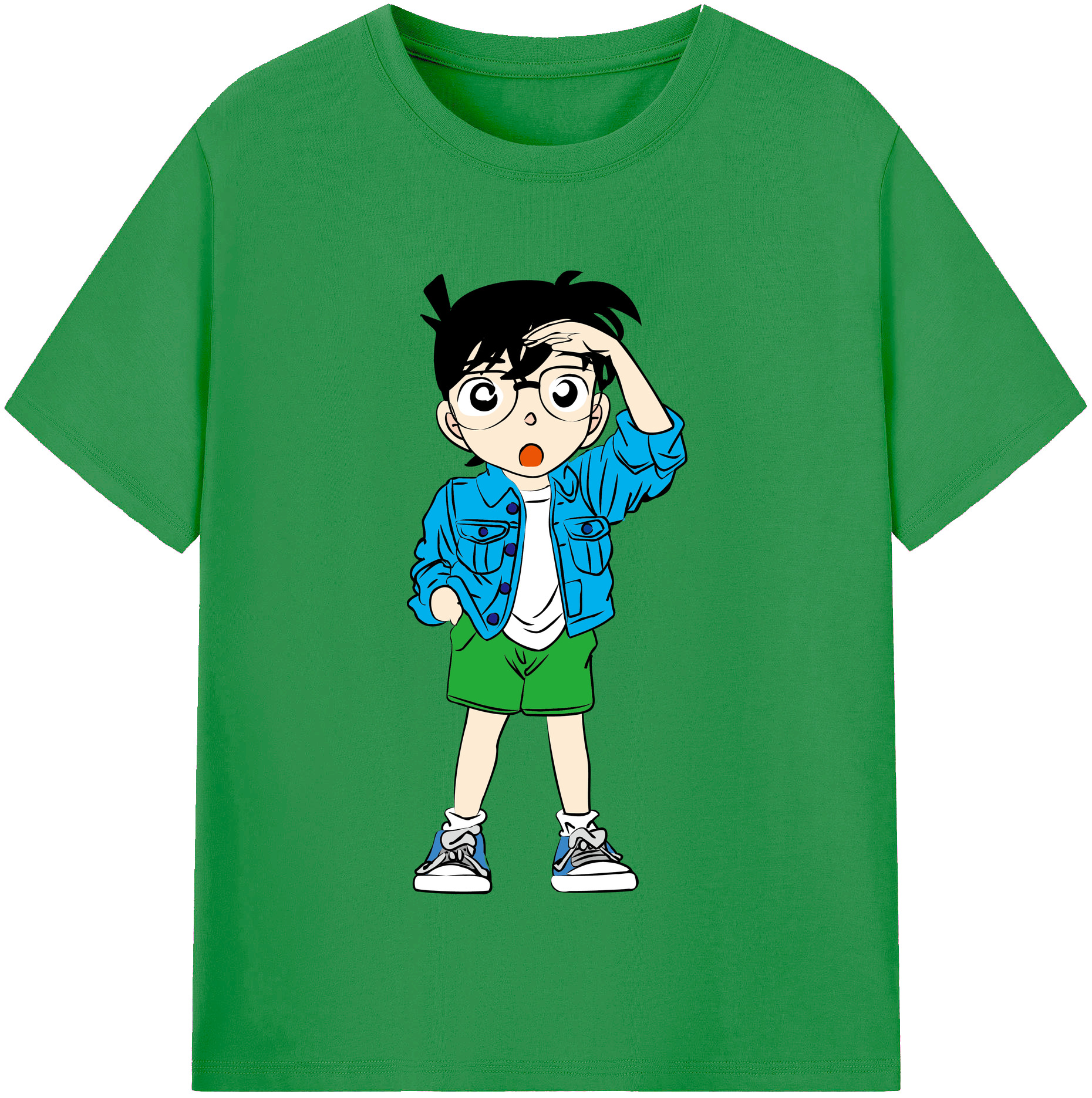 （画像用） 名探偵コナン 江戸川 コナン Detective Conan Conan Edogawa レディースカジュアルプリントTシャツ（綿100％）