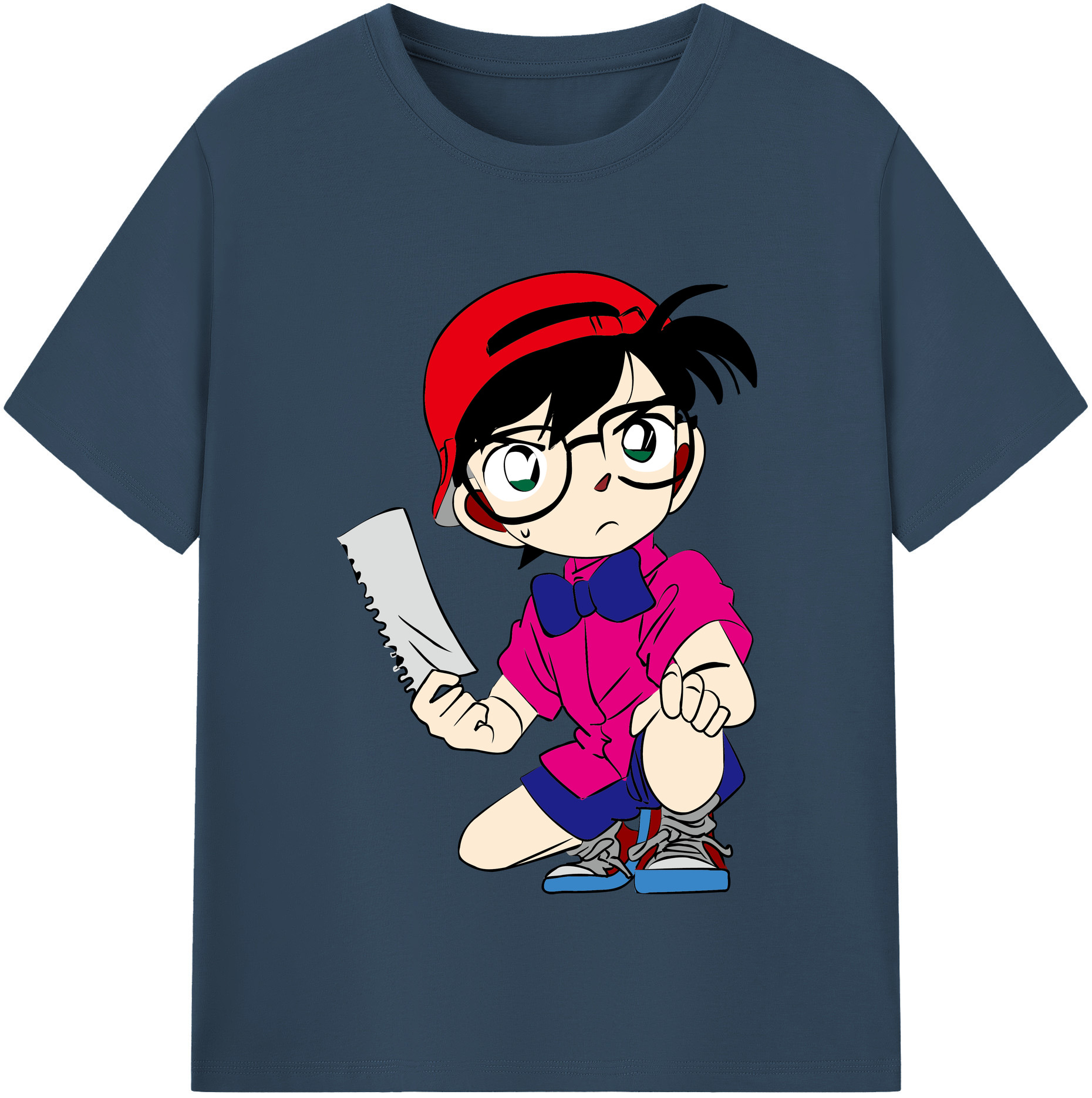 （画像用） 名探偵コナン 江戸川 コナン Detective Conan Conan Edogawa レディースカジュアルプリントTシャツ（綿100％）