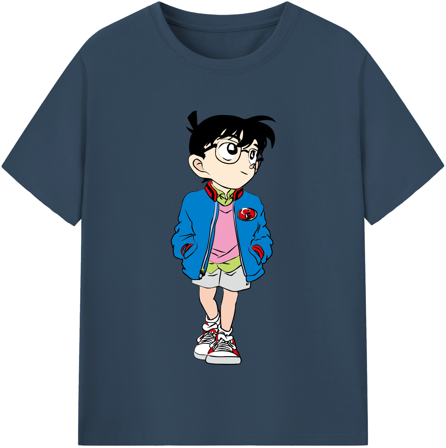 （画像用） 名探偵コナン 江戸川 コナン Detective Conan Conan Edogawa レディースカジュアルプリントTシャツ（綿100％）