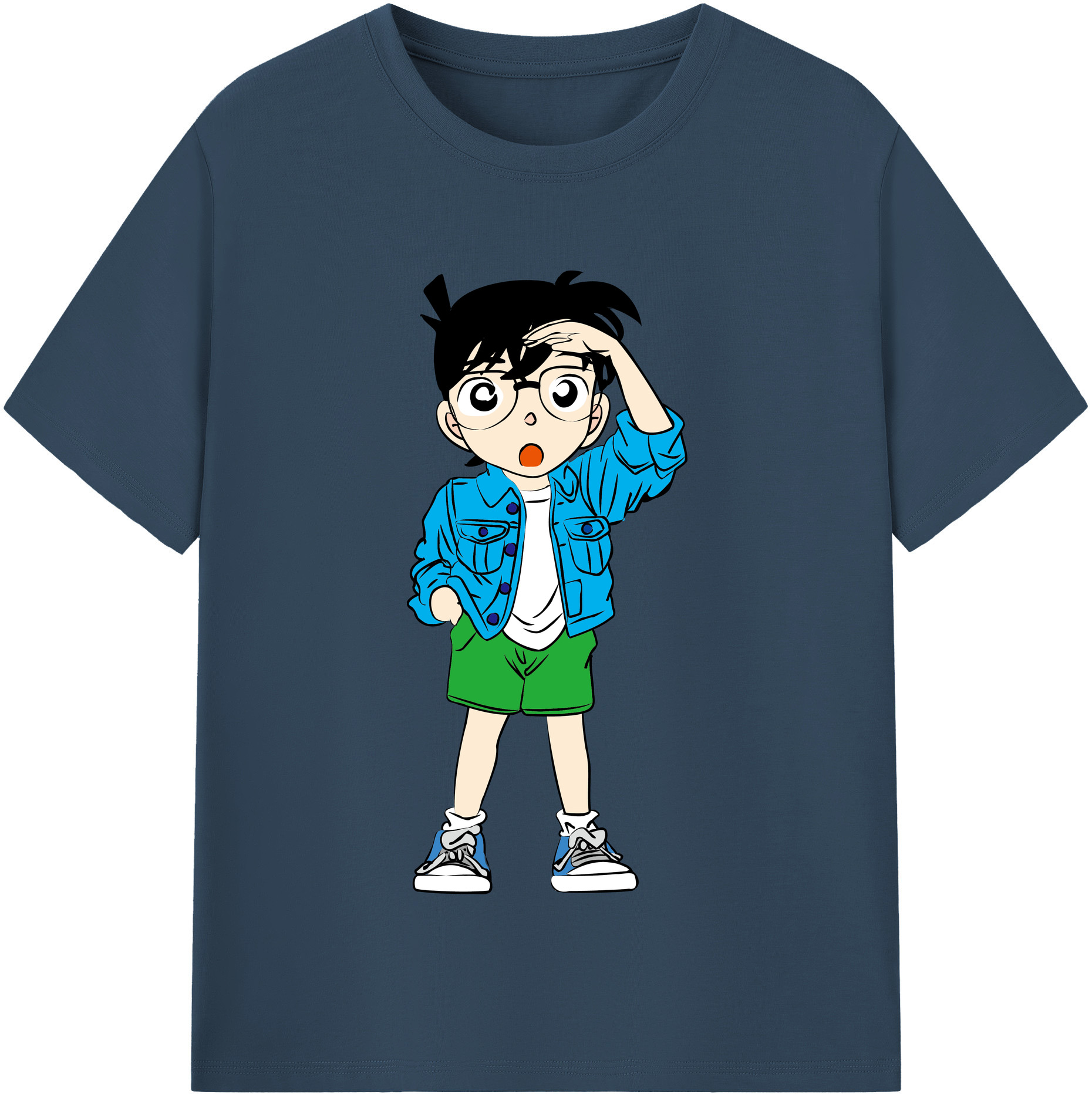（画像用） 名探偵コナン 江戸川 コナン Detective Conan Conan Edogawa レディースカジュアルプリントTシャツ（綿100％）