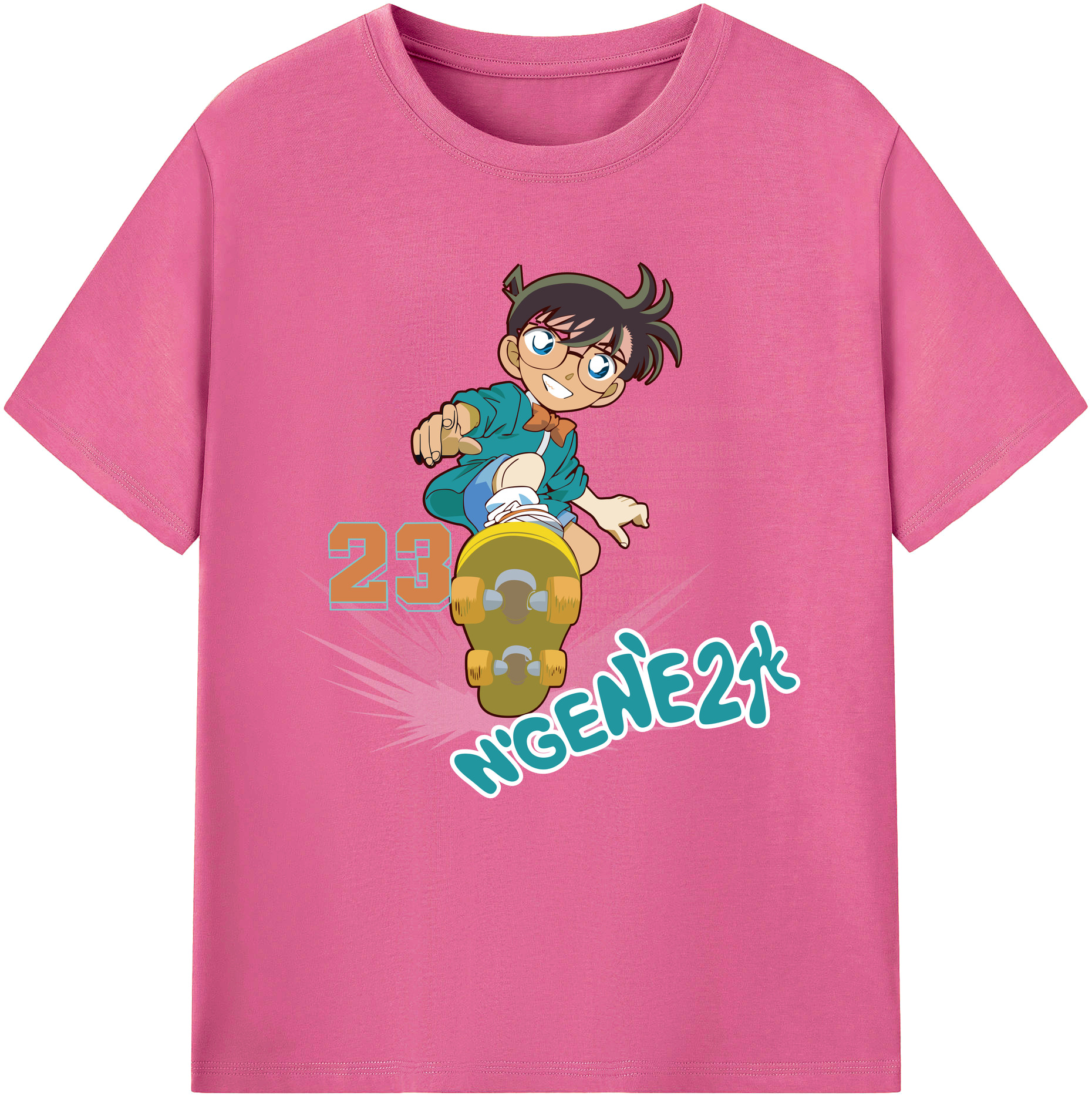 （画像用） 名探偵コナン 江戸川 コナン Detective Conan Conan Edogawa レディースカジュアルプリントTシャツ（綿100％）