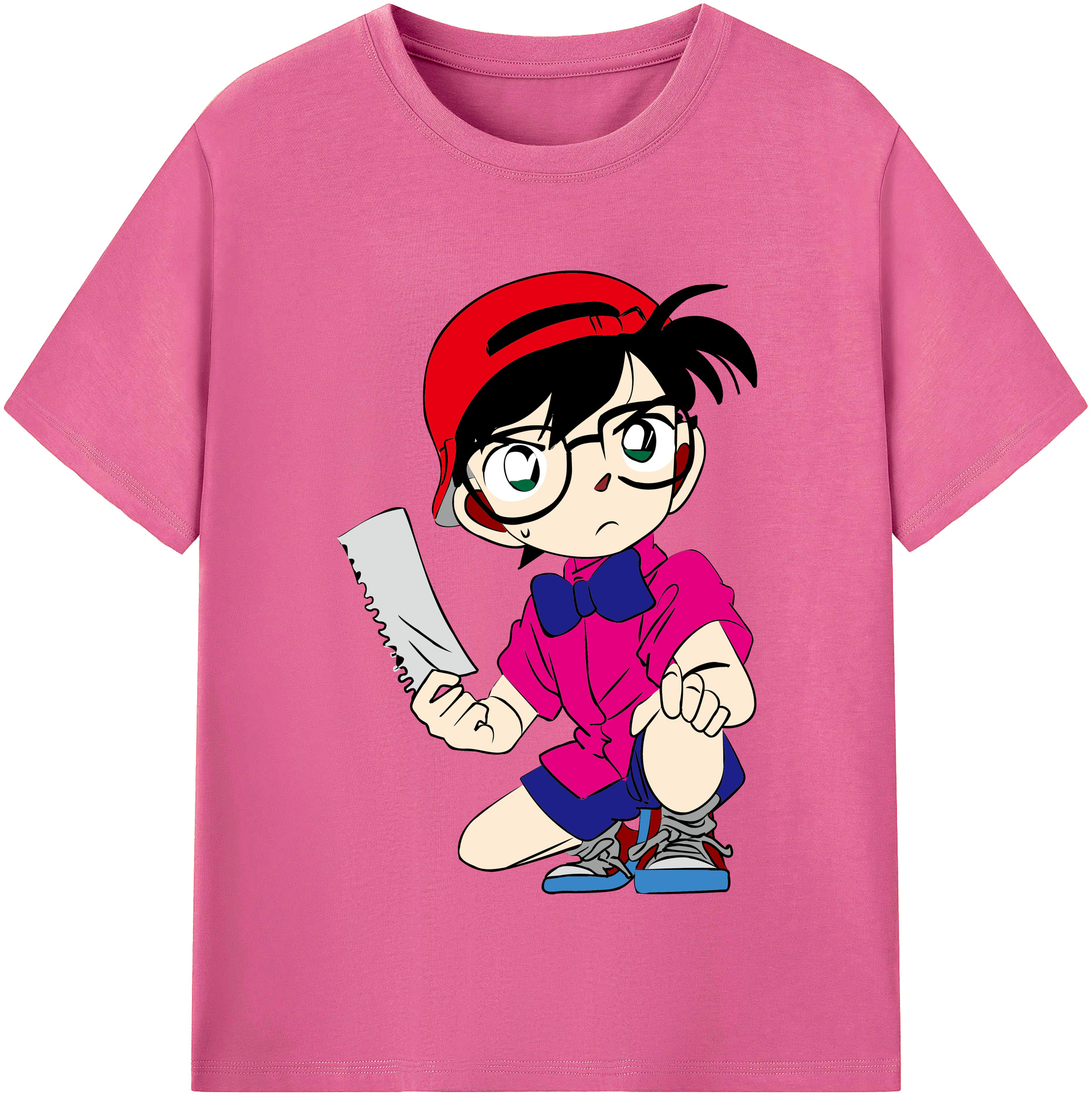 （画像用） 名探偵コナン 江戸川 コナン Detective Conan Conan Edogawa レディースカジュアルプリントTシャツ（綿100％）