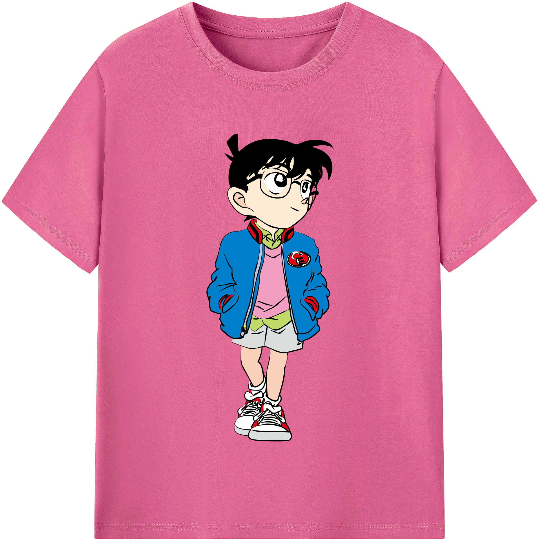 （画像用） 名探偵コナン 江戸川 コナン Detective Conan Conan Edogawa レディースカジュアルプリントTシャツ（綿100％）