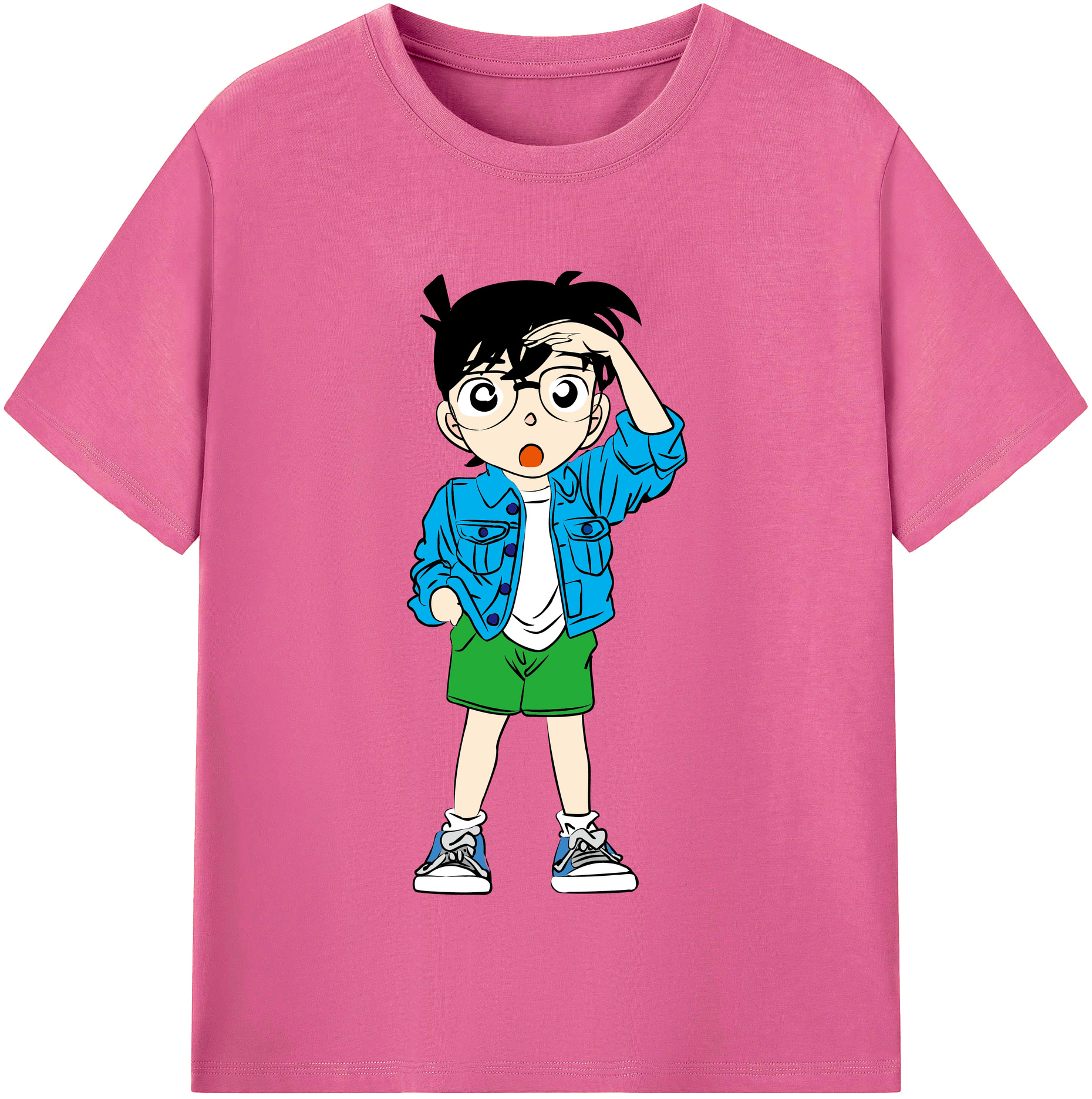 （画像用） 名探偵コナン 江戸川 コナン Detective Conan Conan Edogawa レディースカジュアルプリントTシャツ（綿100％）