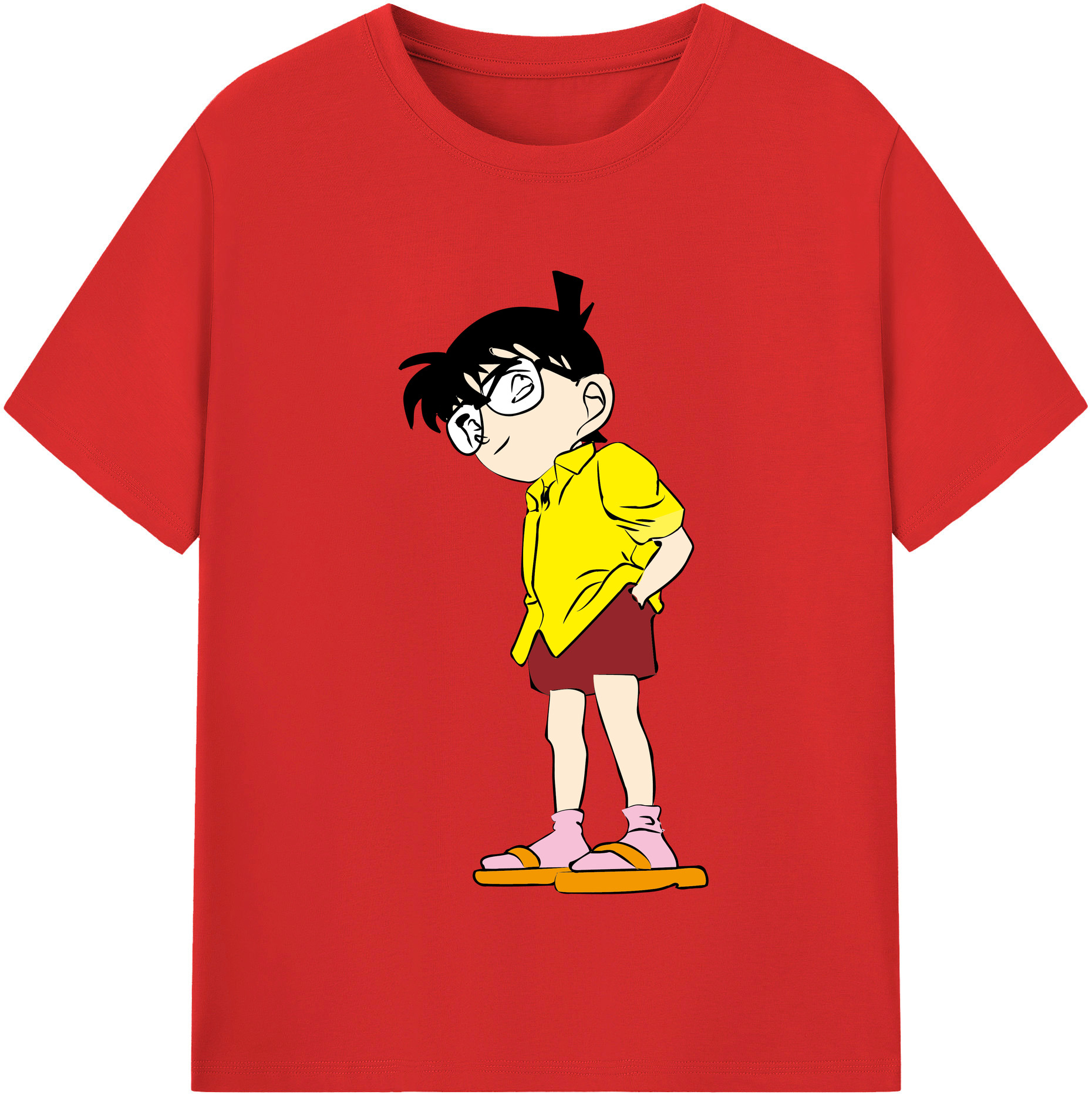 （画像用） 名探偵コナン 江戸川 コナン Detective Conan Conan Edogawa レディースカジュアルプリントTシャツ（綿100％）