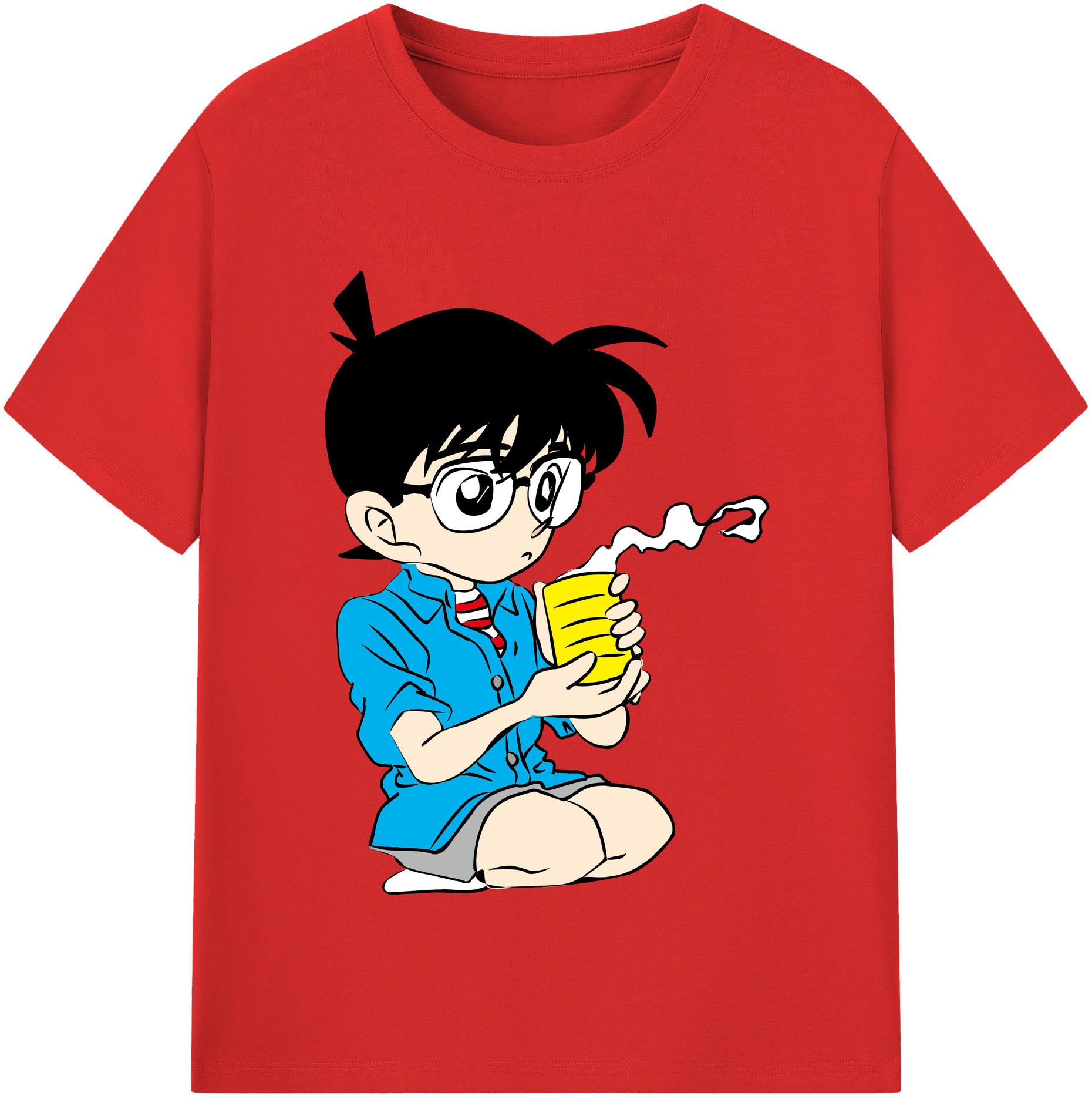 （画像用） 名探偵コナン 江戸川 コナン Detective Conan Conan Edogawa レディースカジュアルプリントTシャツ（綿100％）