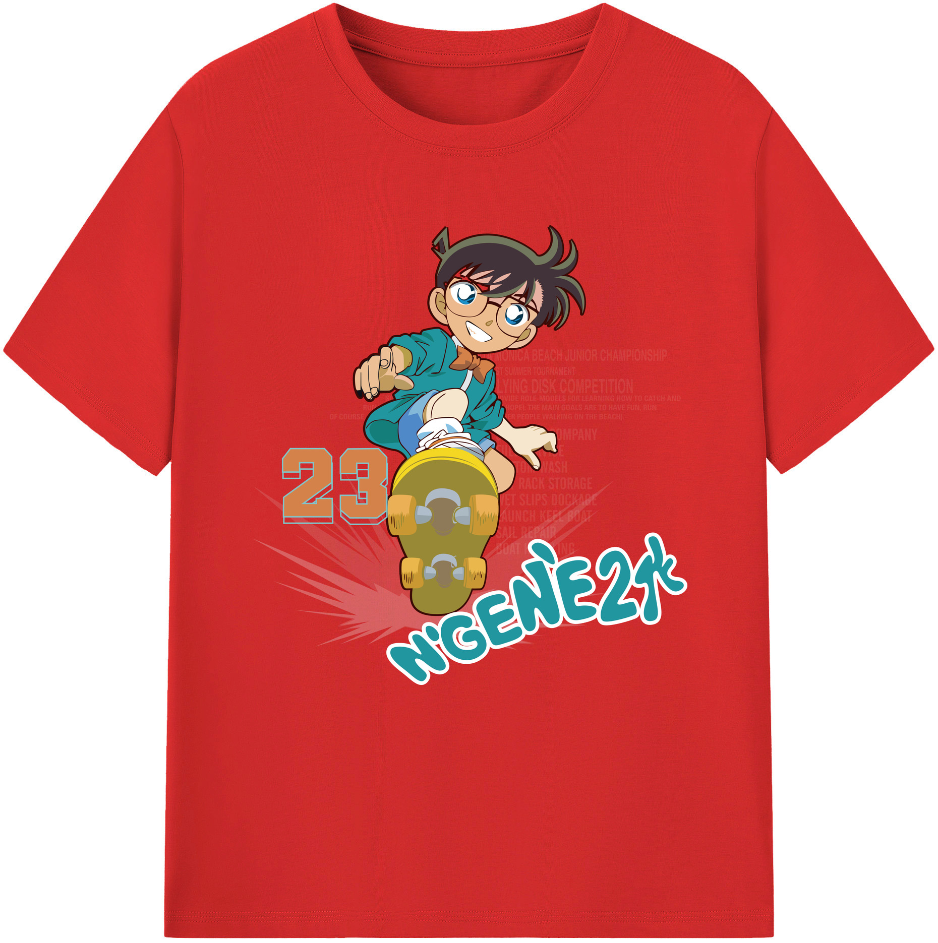 （画像用） 名探偵コナン 江戸川 コナン Detective Conan Conan Edogawa レディースカジュアルプリントTシャツ（綿100％）