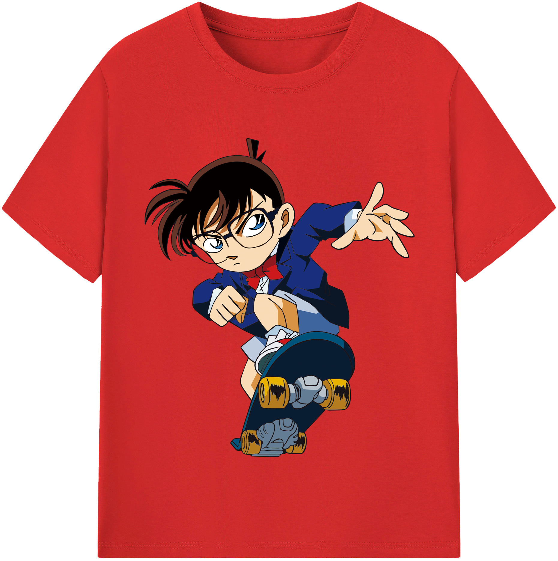 （画像用） 名探偵コナン 江戸川 コナン Detective Conan Conan Edogawa レディースカジュアルプリントTシャツ（綿100％）