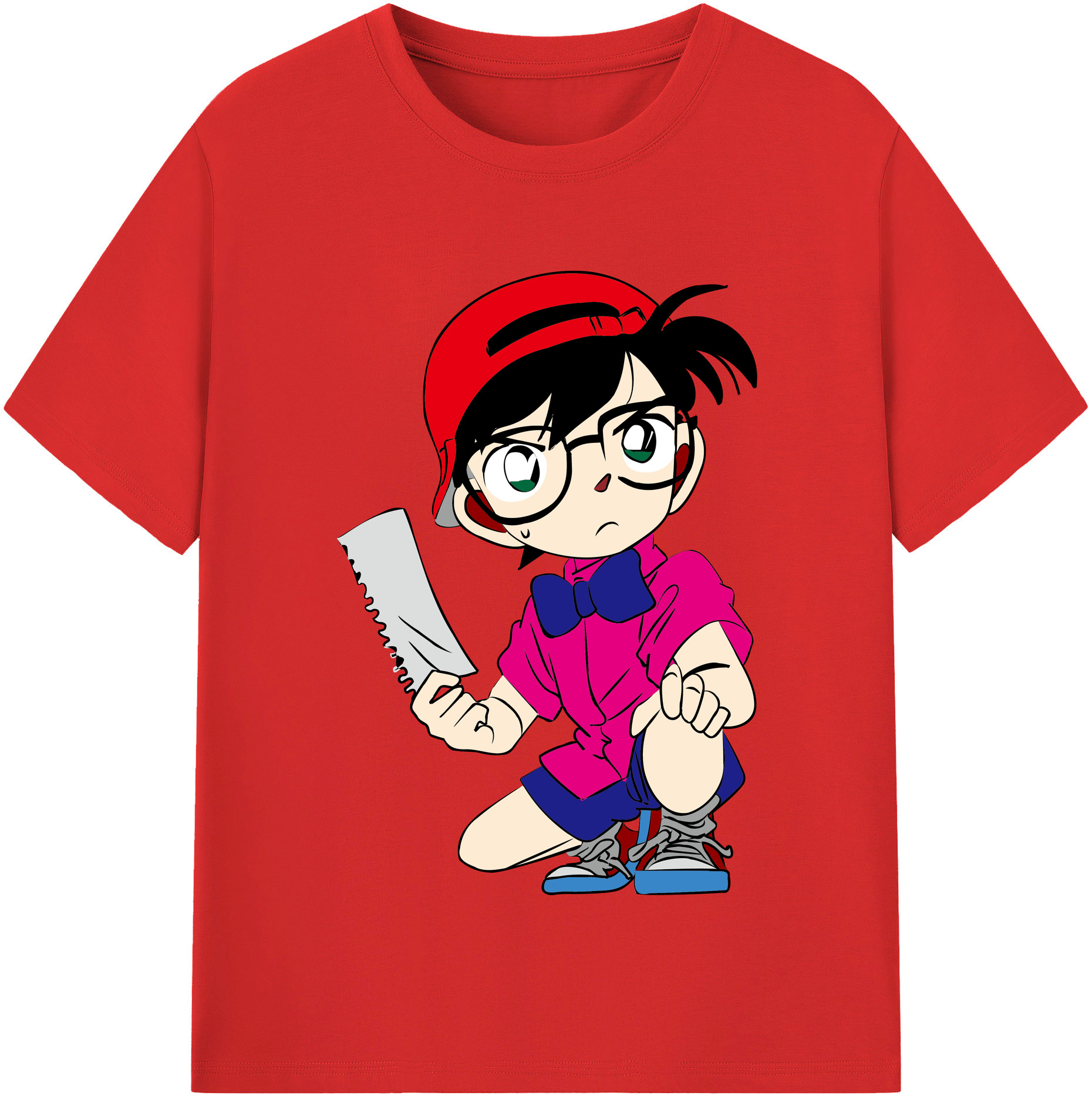 （画像用） 名探偵コナン 江戸川 コナン Detective Conan Conan Edogawa レディースカジュアルプリントTシャツ（綿100％）