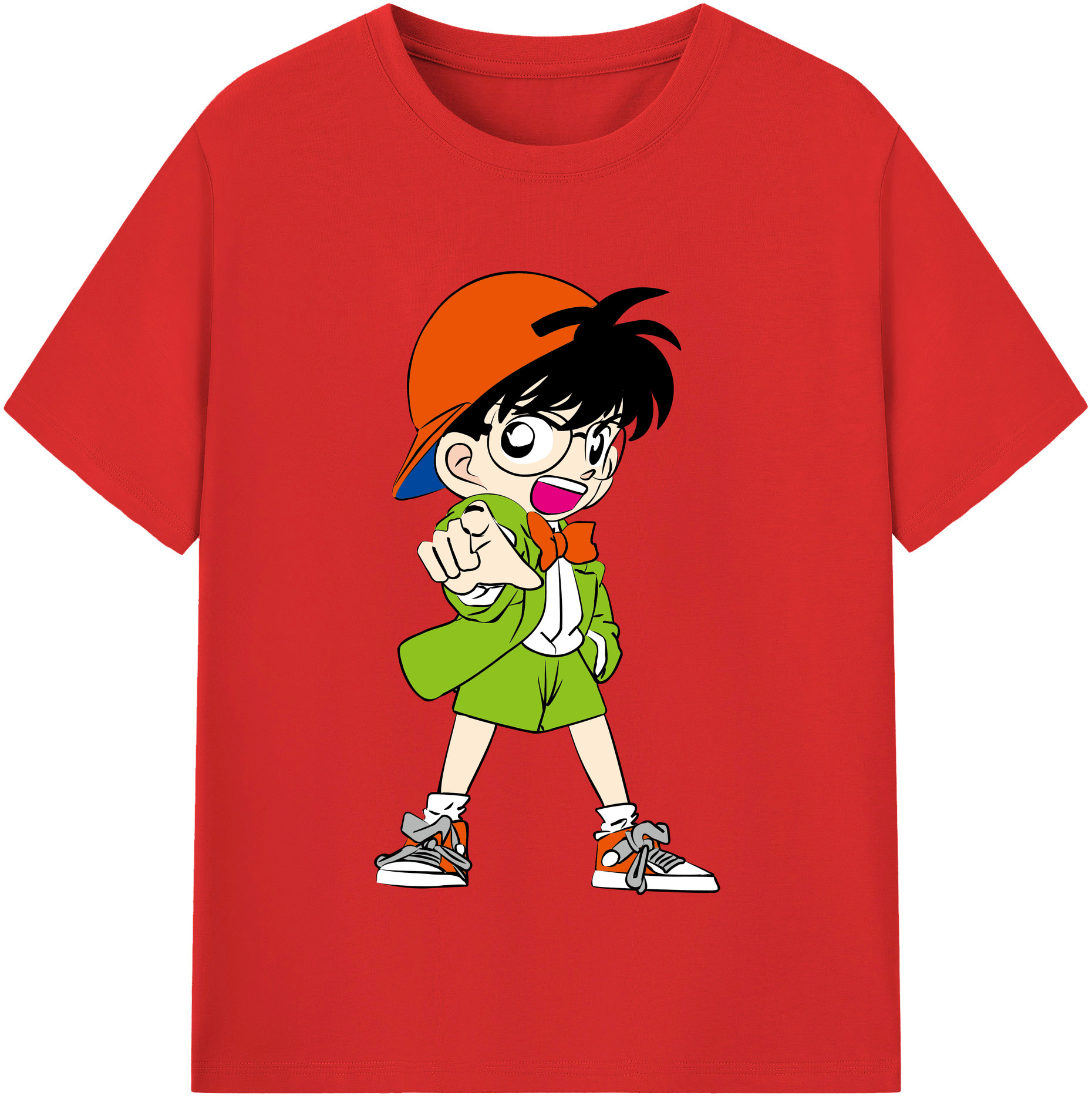 （画像用） 名探偵コナン 江戸川 コナン Detective Conan Conan Edogawa レディースカジュアルプリントTシャツ（綿100％）