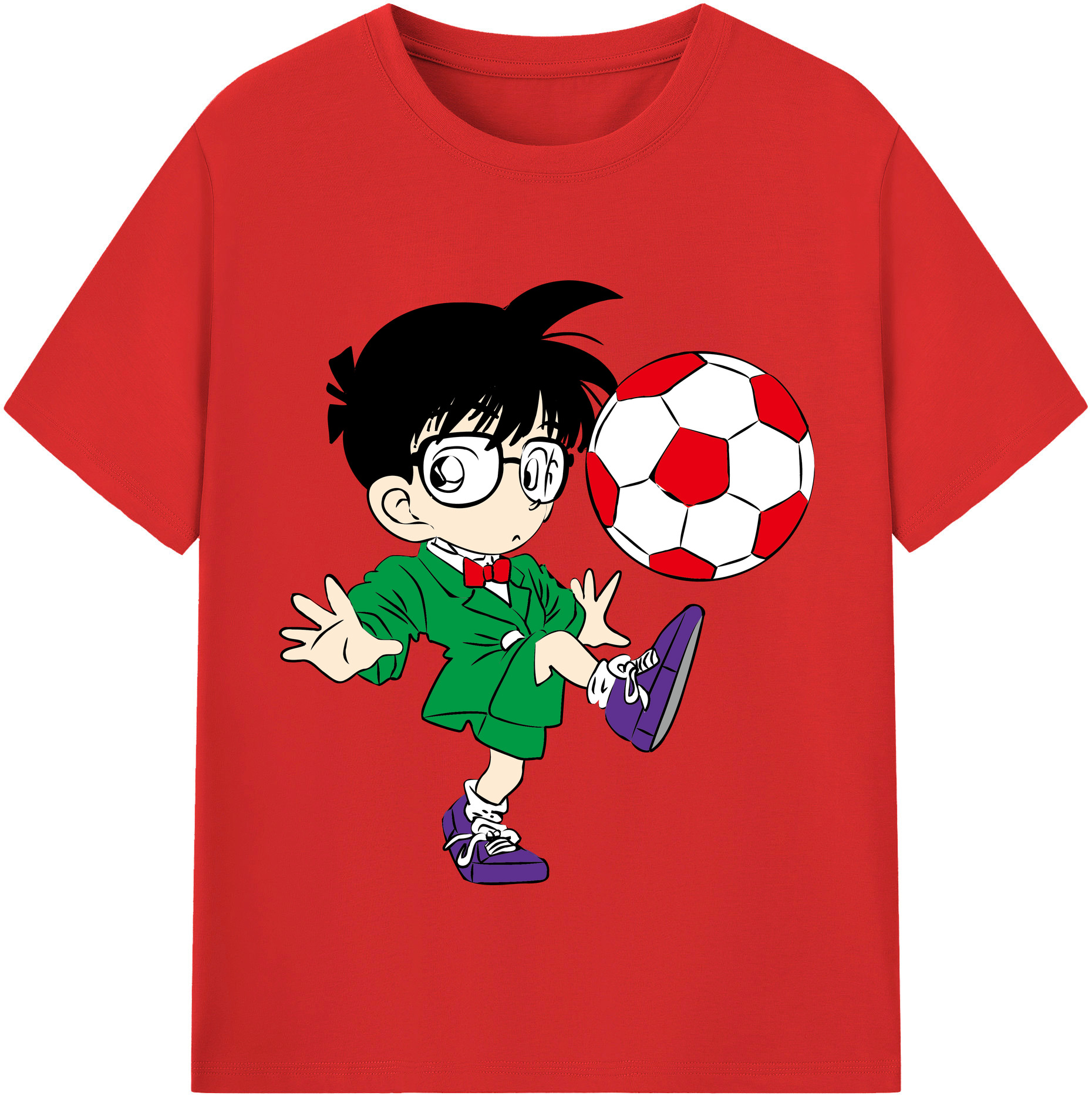 （画像用） 名探偵コナン 江戸川 コナン Detective Conan Conan Edogawa レディースカジュアルプリントTシャツ（綿100％）