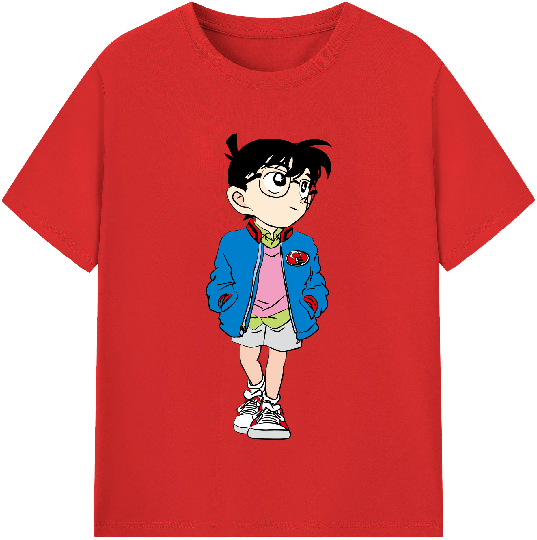 （画像用） 名探偵コナン 江戸川 コナン Detective Conan Conan Edogawa レディースカジュアルプリントTシャツ（綿100％）
