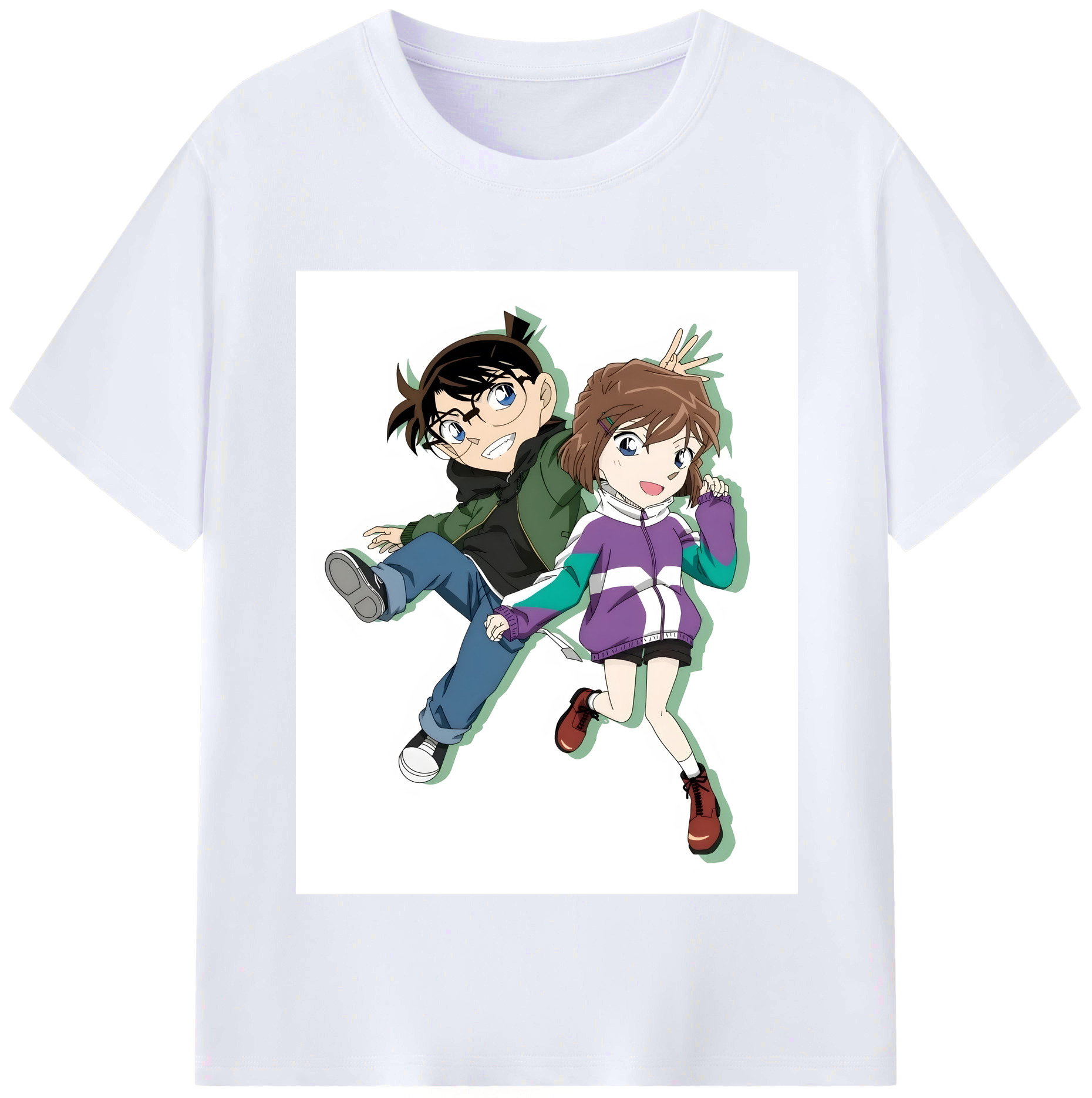 （画像用） 名探偵コナン 灰原 哀 はいばら あい Detective Conan Anita Hailey、Vi Graythorn Haibara Ai レディースカジュアルプリントTシャツ（綿100％）