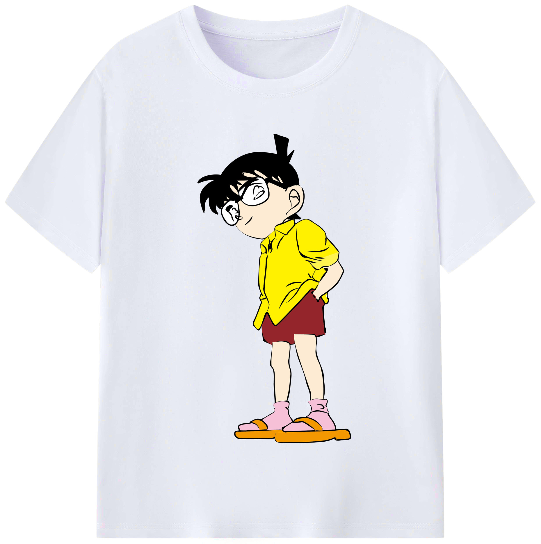 （画像用） 名探偵コナン 江戸川 コナン Detective Conan Conan Edogawa レディースカジュアルプリントTシャツ（綿100％）