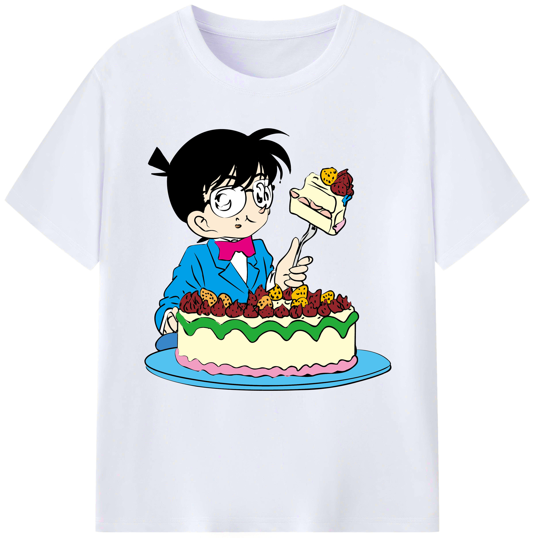 （画像用） 名探偵コナン 江戸川 コナン Detective Conan Conan Edogawa レディースカジュアルプリントTシャツ（綿100％）