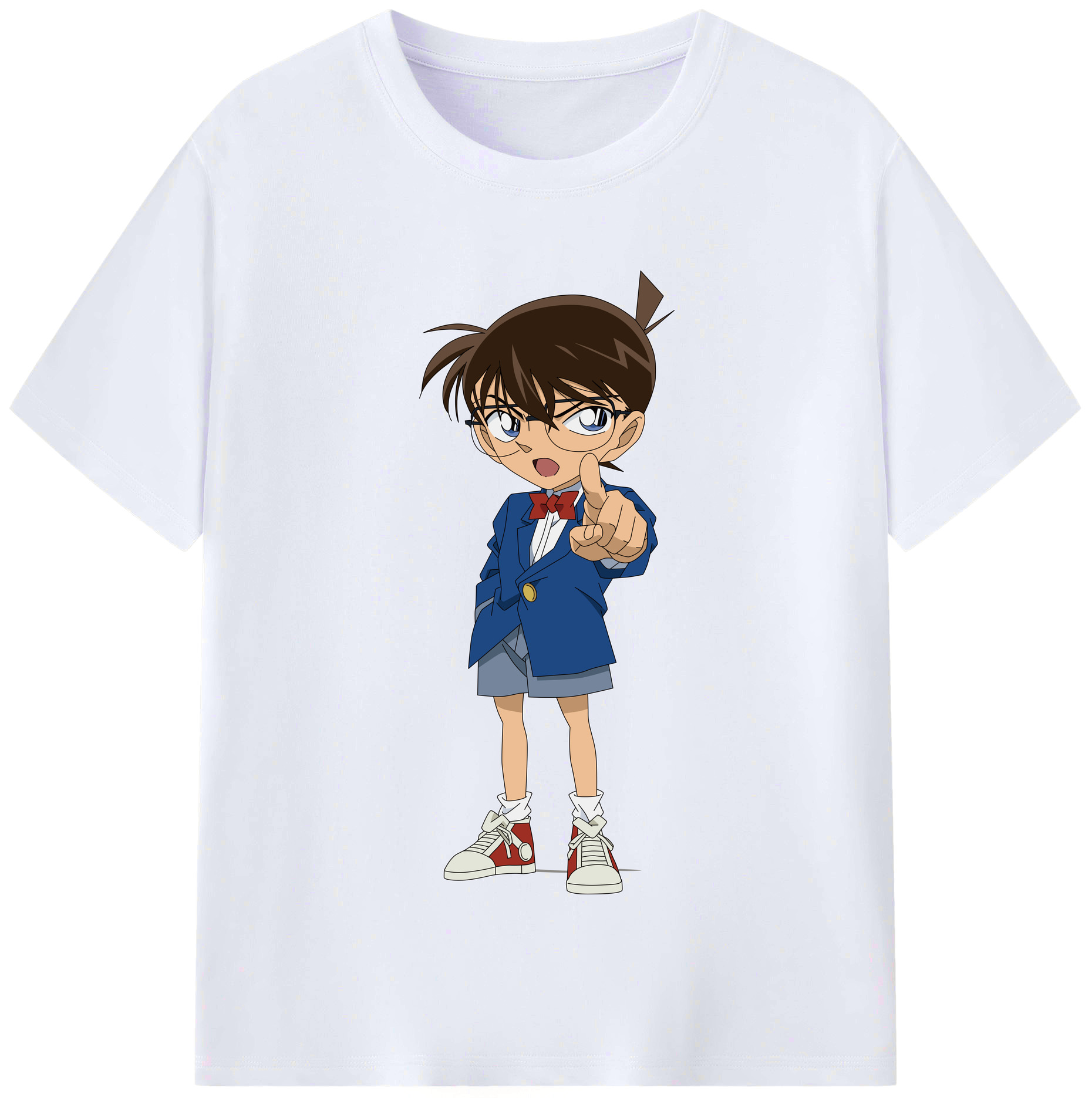 （画像用） 名探偵コナン 江戸川 コナン Detective Conan Conan Edogawa レディースカジュアルプリントTシャツ（綿100％）