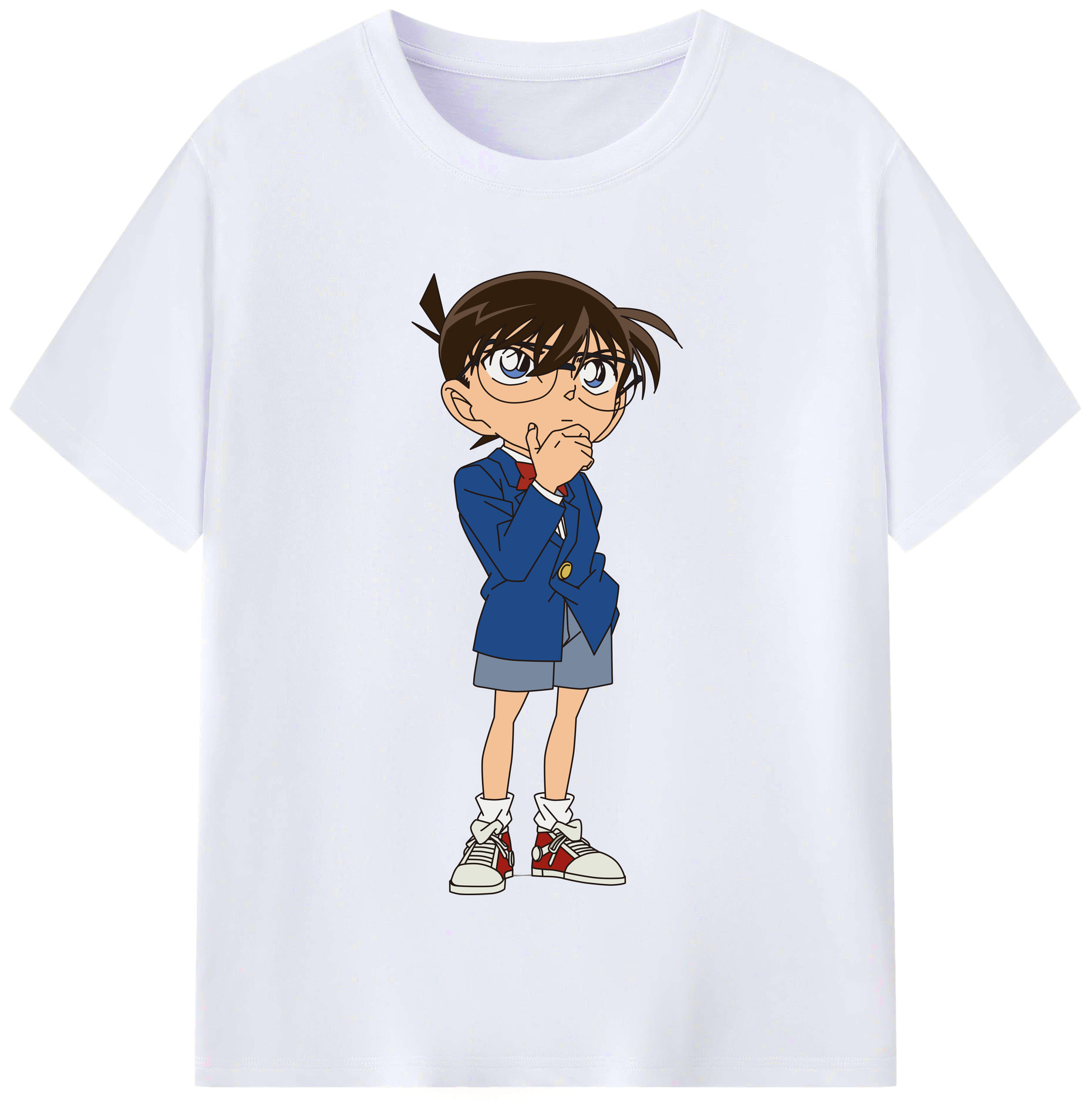 （画像用） 名探偵コナン 江戸川 コナン Detective Conan Conan Edogawa レディースカジュアルプリントTシャツ（綿100％）