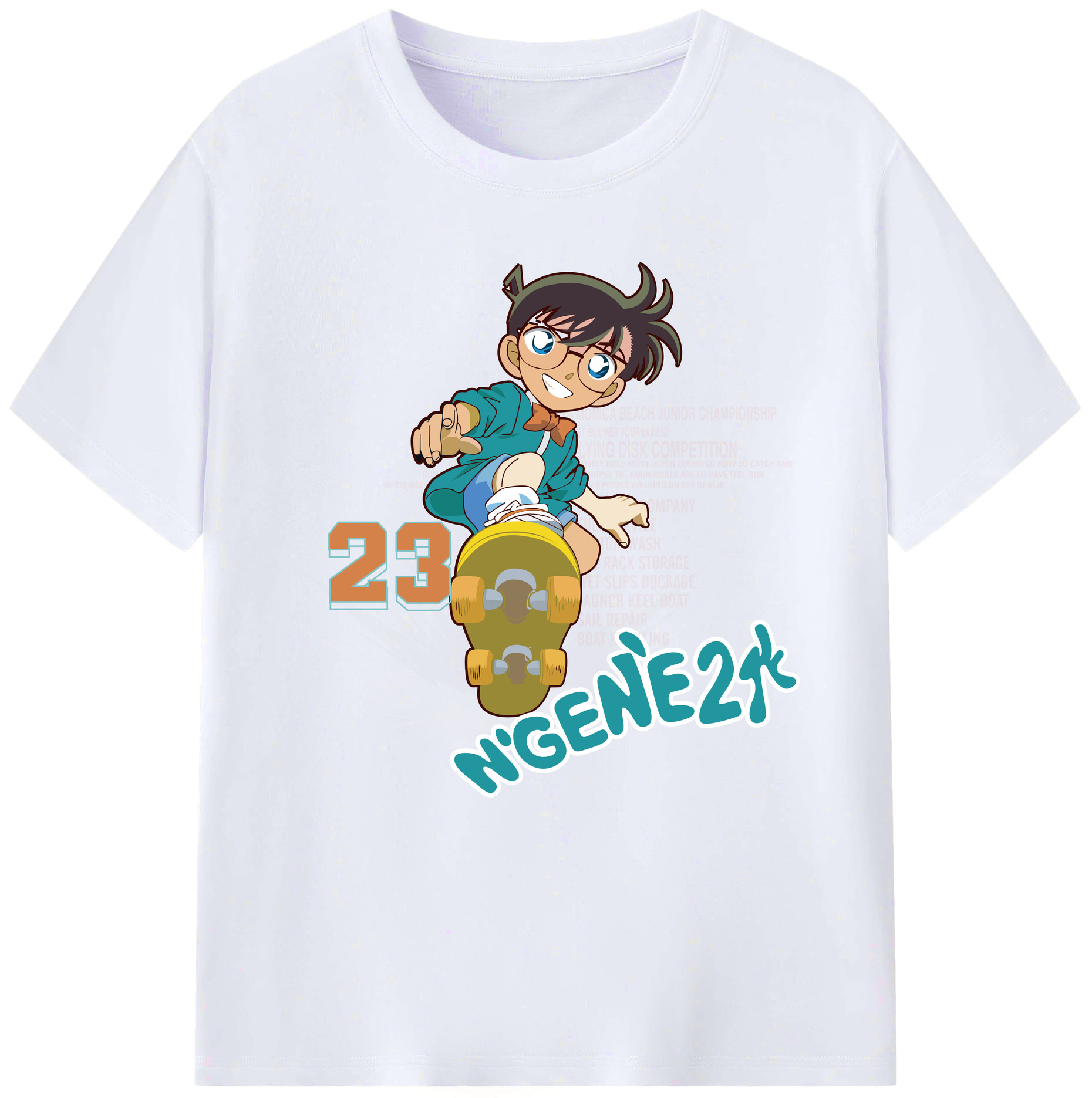 （画像用） 名探偵コナン 江戸川 コナン Detective Conan Conan Edogawa レディースカジュアルプリントTシャツ（綿100％）